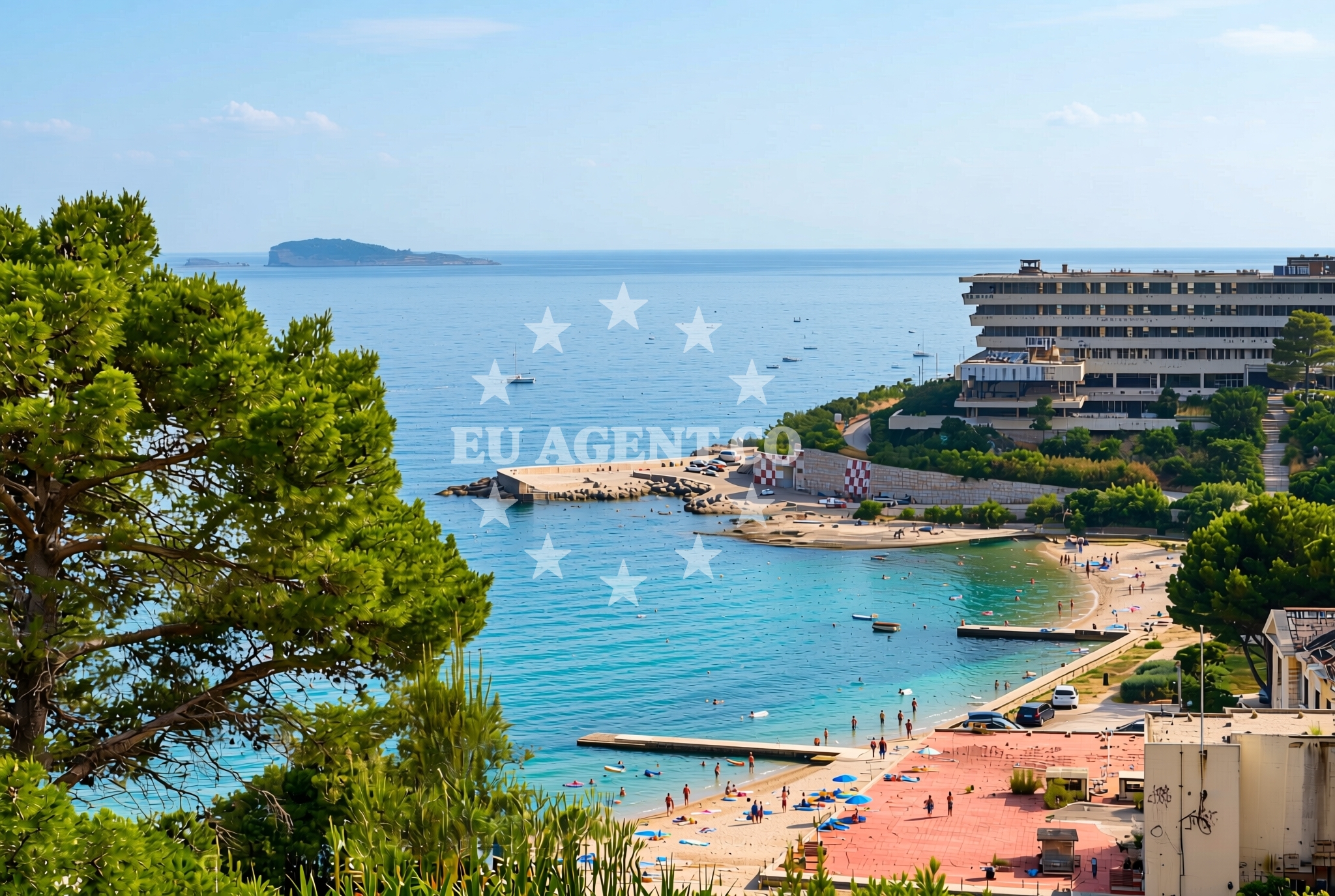 Overview of Čibača: beaches and coves in Čibača