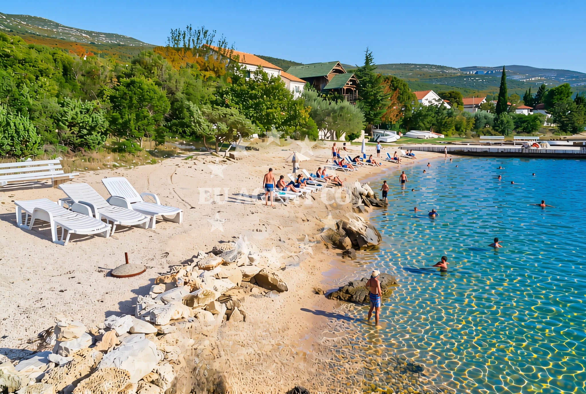 Overview of Cicigaj, Kruševo (Obrovac) Beach in Cicigaj