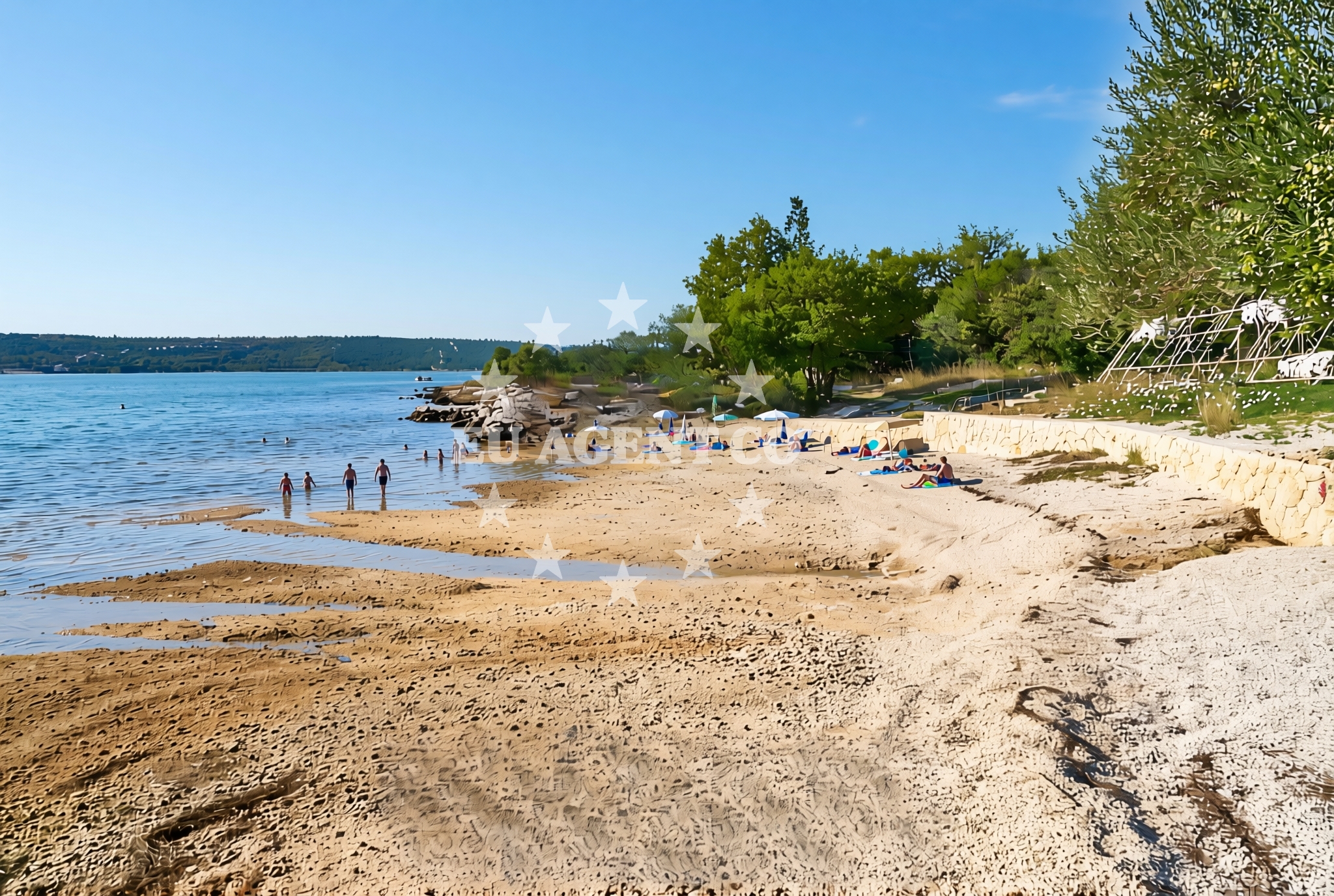 Sea and coastal view of Cicigaj, Kruševo (Obrovac) Beach in Cicigaj