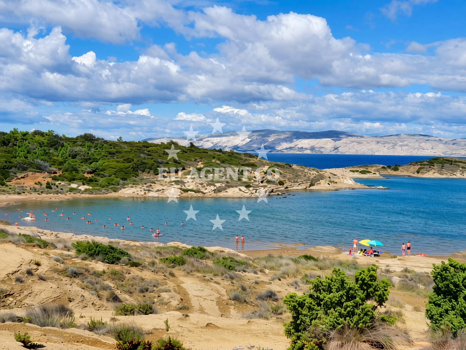 Overview of Ciganka beach in Lopar 30 A, Lopar