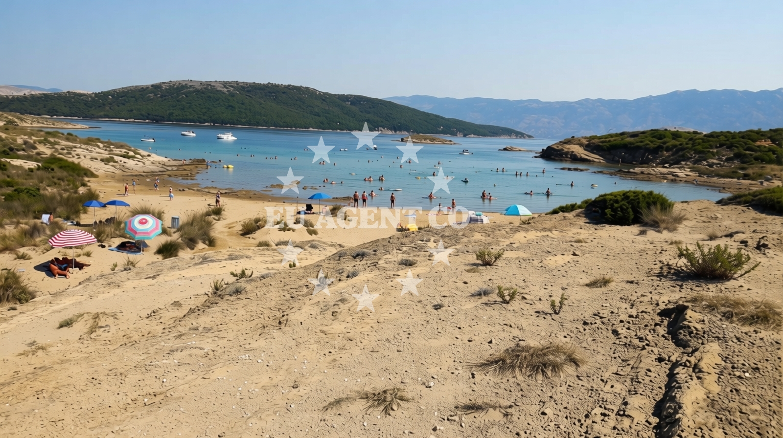 Sea and coastal view of Ciganka beach in Lopar 30 A, Lopar