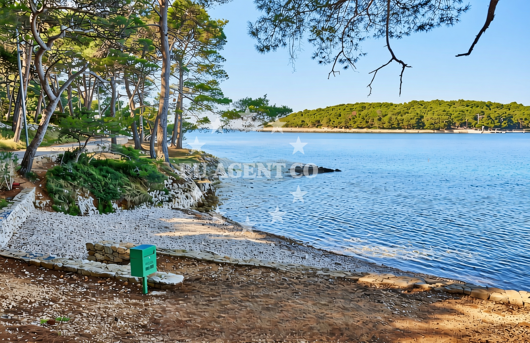 Shoreline and swimming area at Čikat (dog beach), Mali Lošinj (Lošinj) Beach in Čikat (plaža za pse)