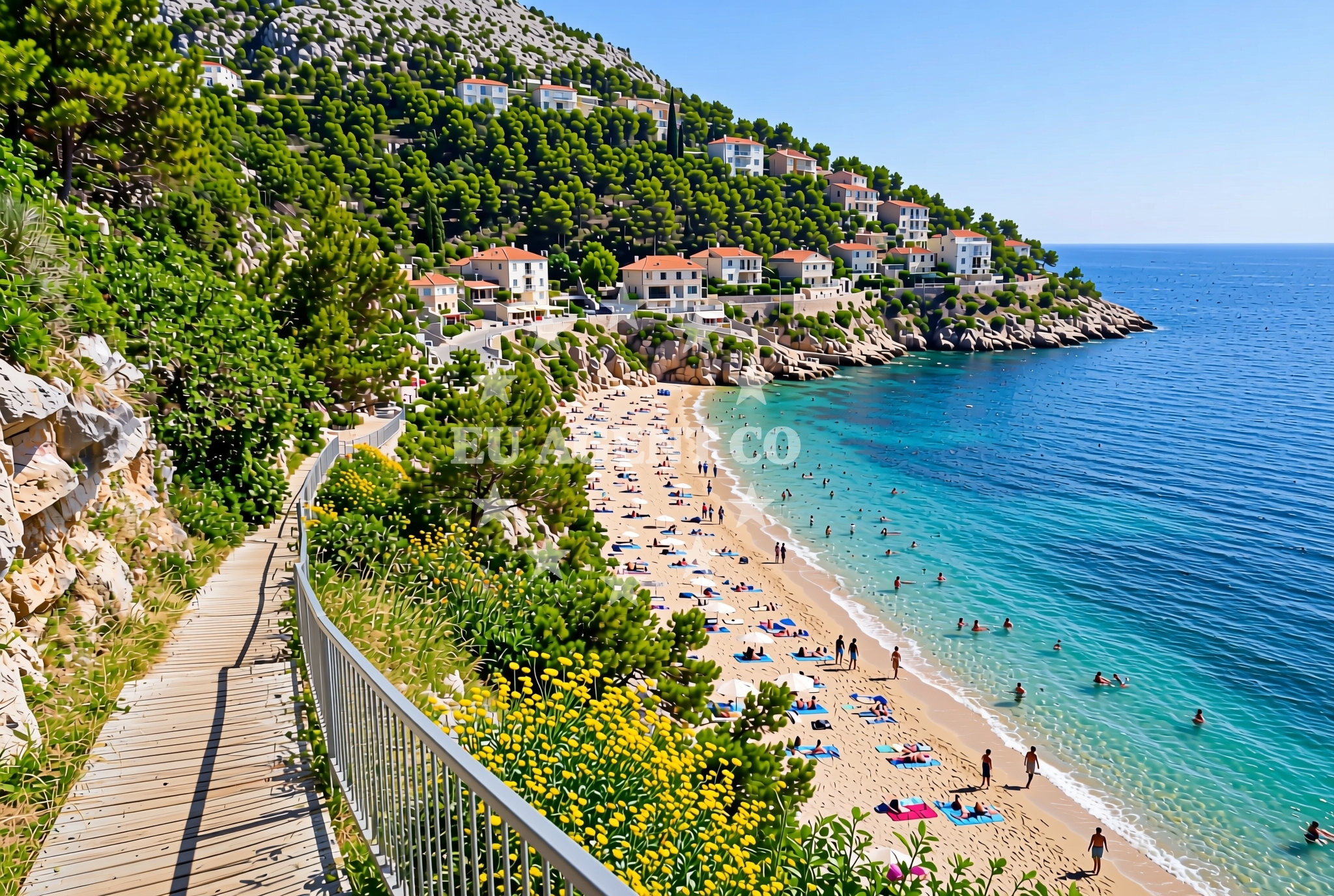 Sea and coastal view of Čilipi: beaches and coves in Čilipi