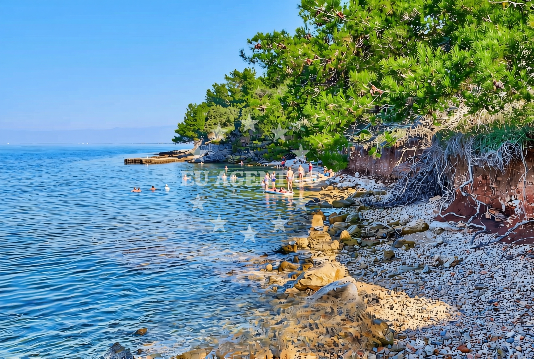 Overview of Činta, Ugljan (Ugljan) Beach in Činta