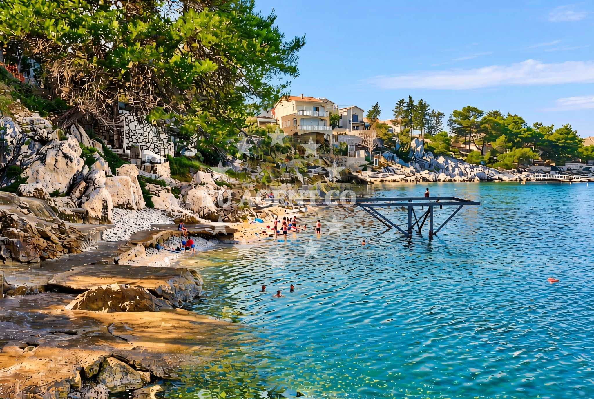 Sea and coastal view of Činta, Ugljan (Ugljan) Beach in Činta