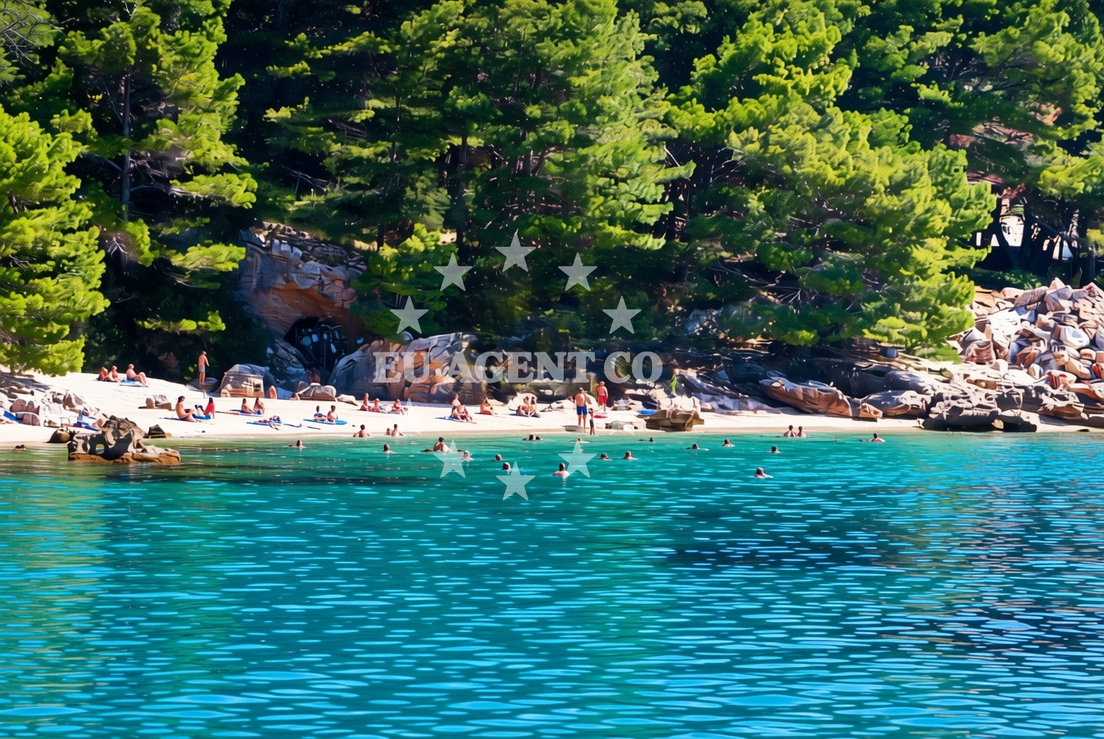 Shoreline and swimming area at Čista zapad, Drvenik (Gradac) Beach in Čista zapad