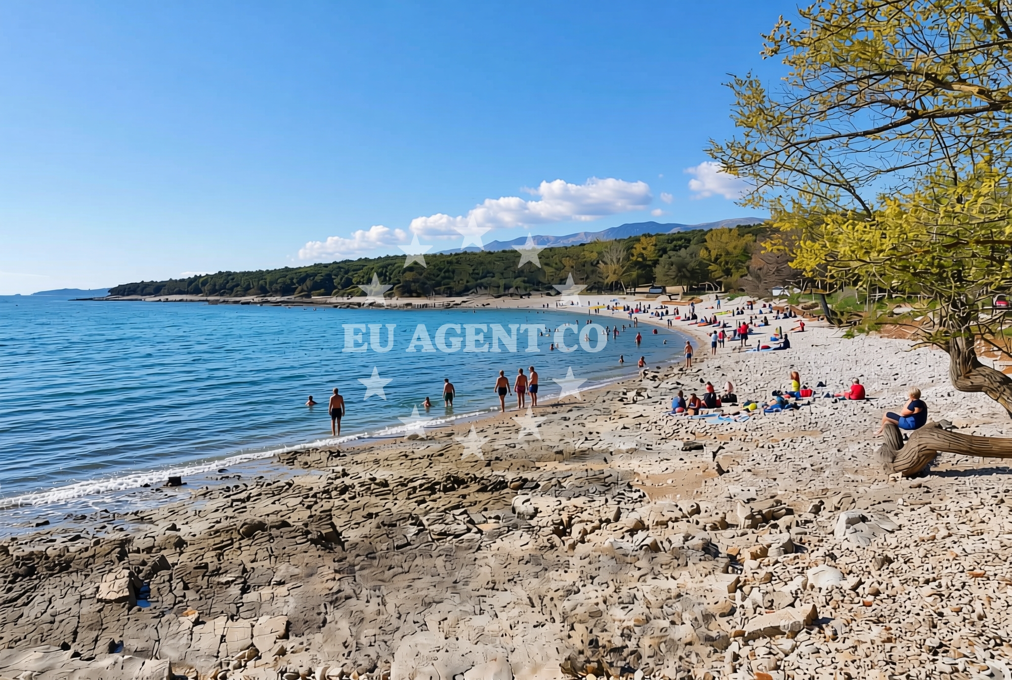Additional view of Cisterna beach in , Rovinj