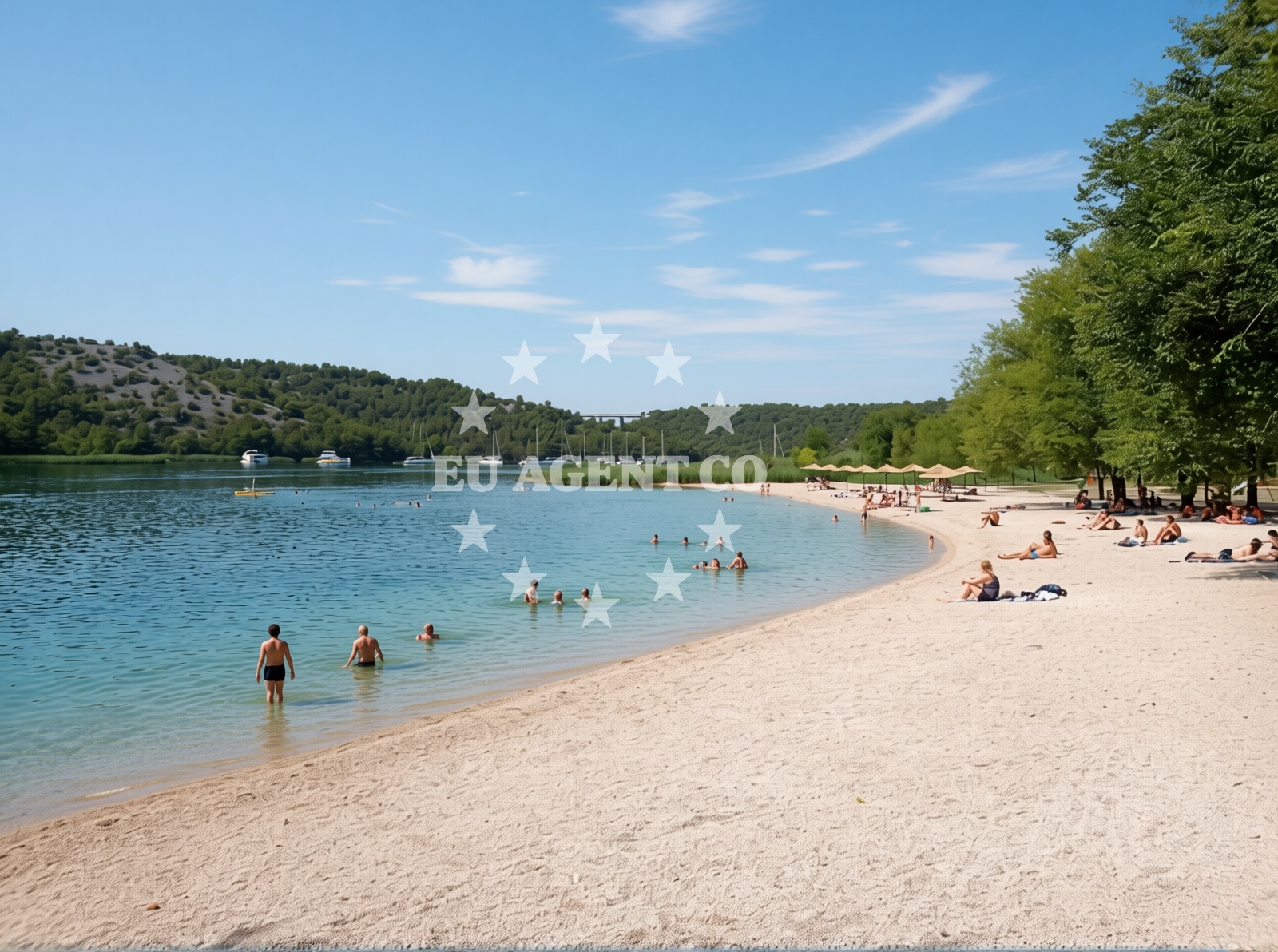 Shoreline and swimming area at City Beach Skradin in Ulica Fra Luje Maruna 19, Skradin