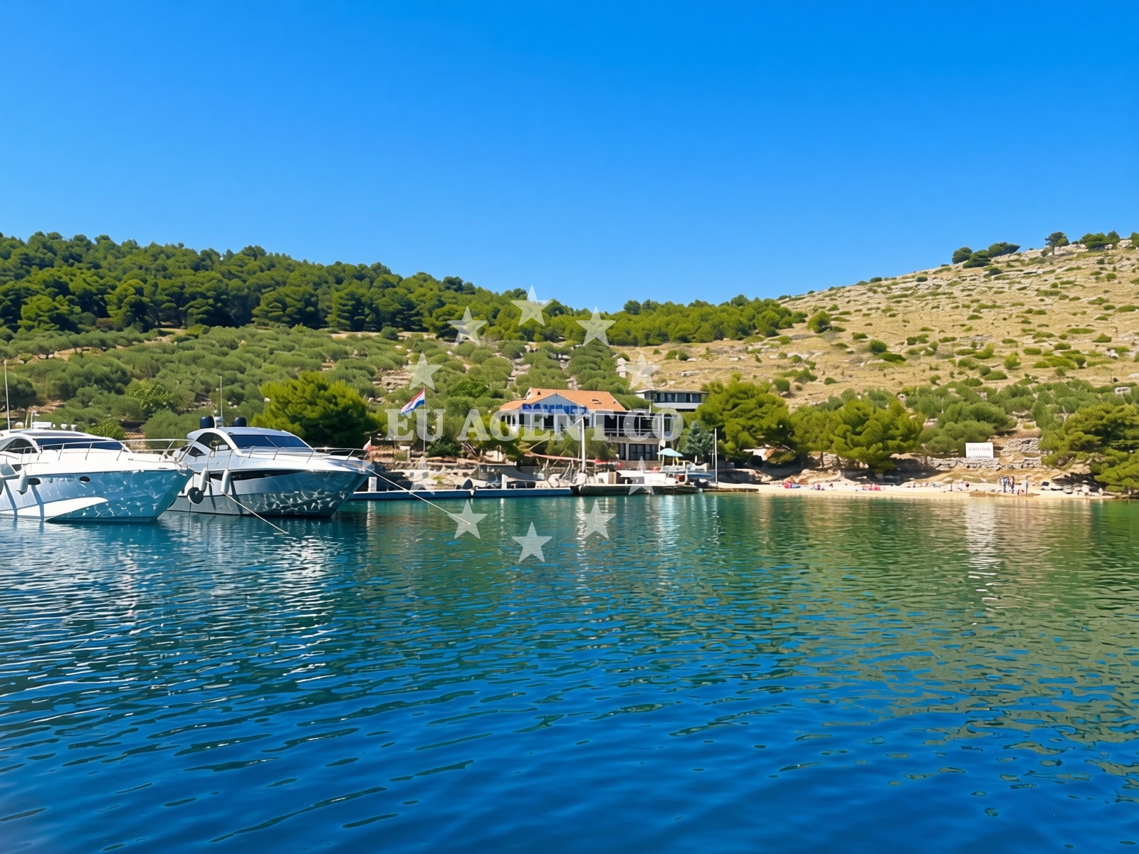 Sea and coastal view of Ciuleanu Beach in Otok Žut 52, Pristanišće