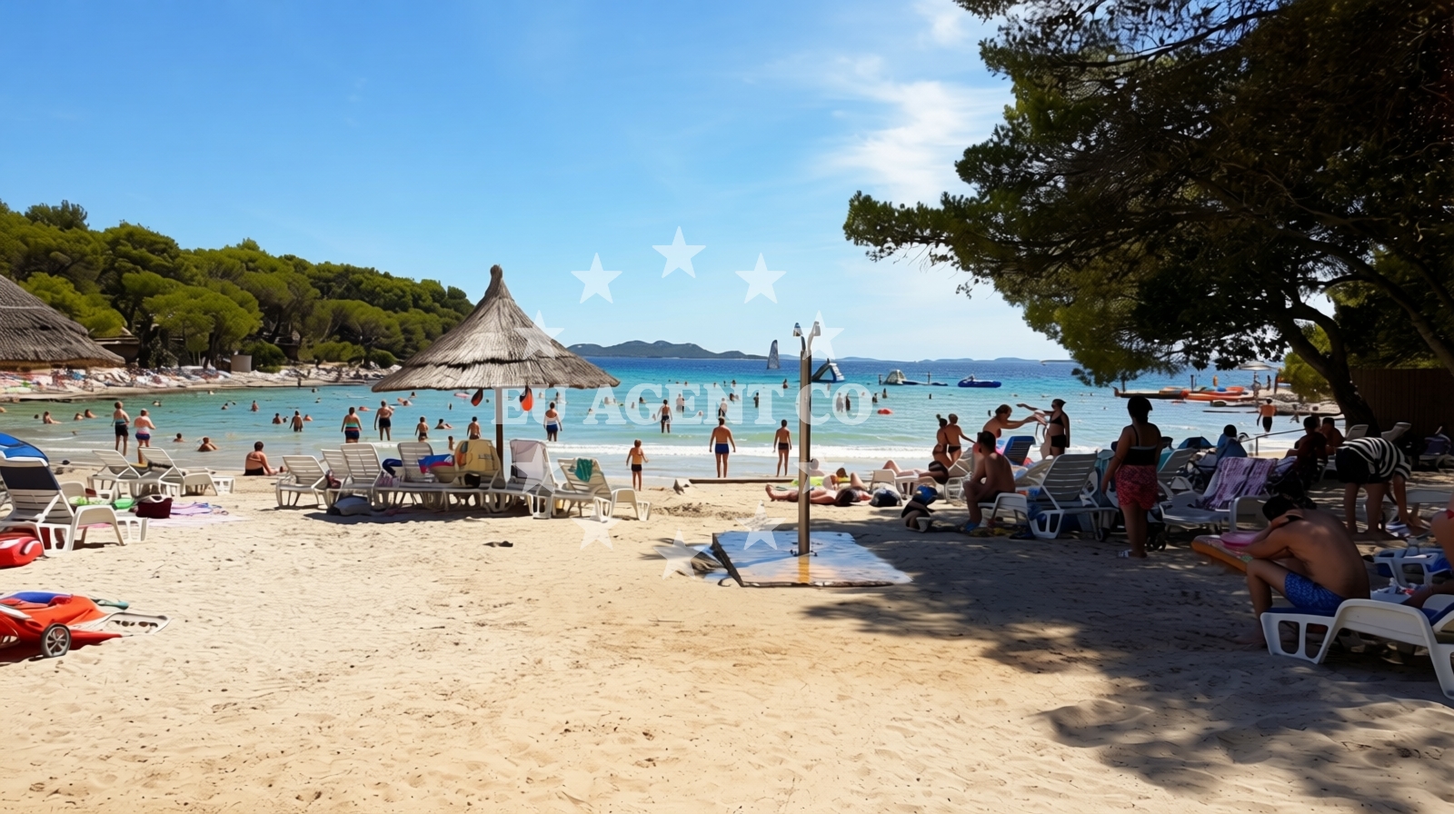 Overview of Ciuleanu-Veres Beach in Brune Bušića, Pakoštane
