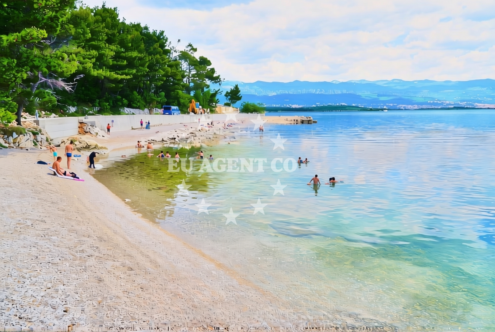 Additional view of Cizici beach in ?i?i?i 315, Čižići