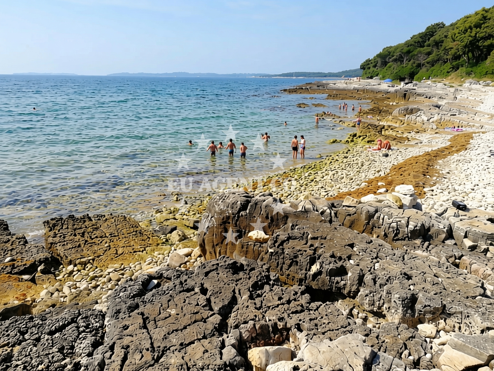 Overview of Coala beach in Veštar 1, Rovinj