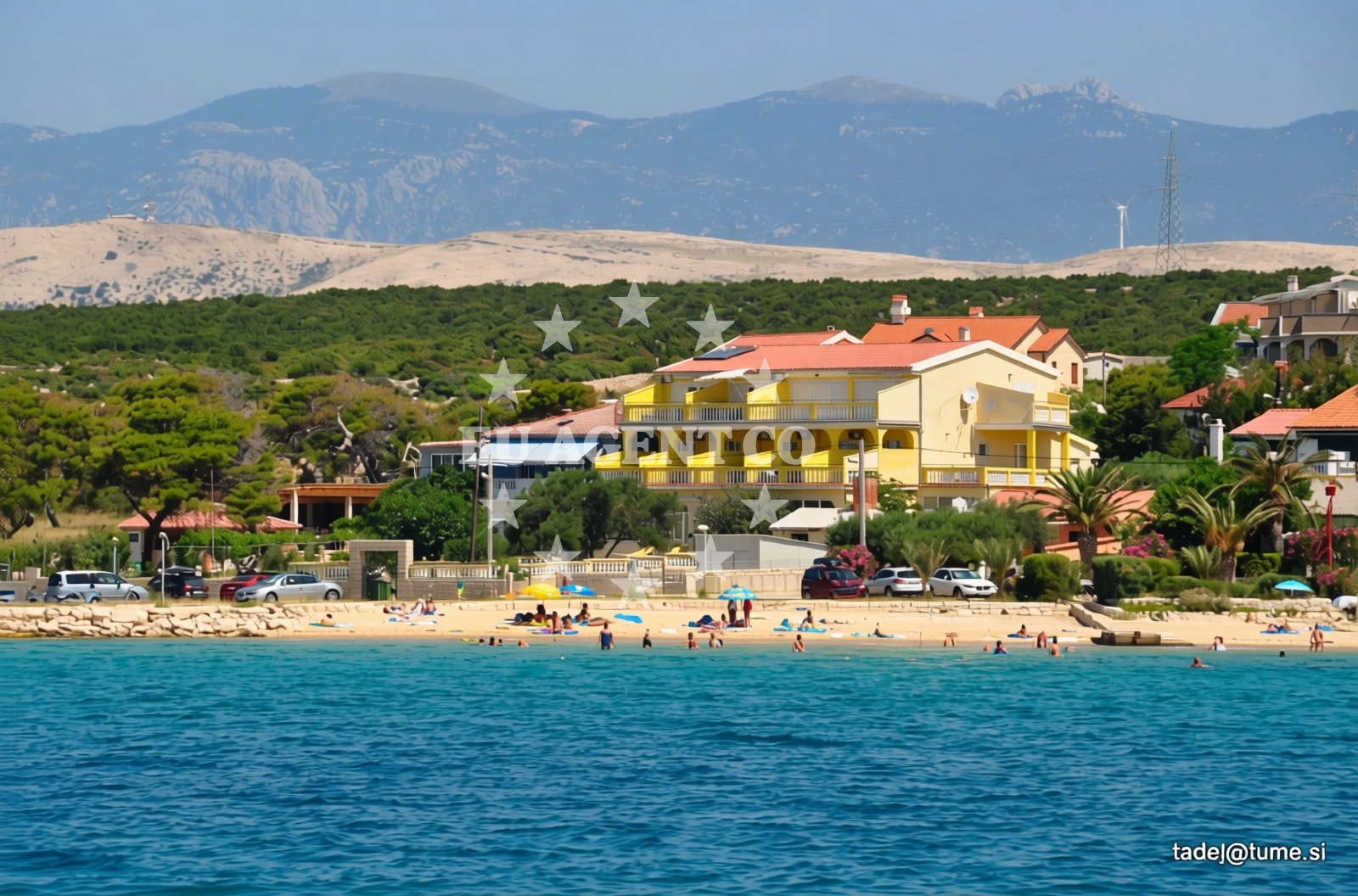 Overview of Cochineal beach in 23 Kosljun, Košljun