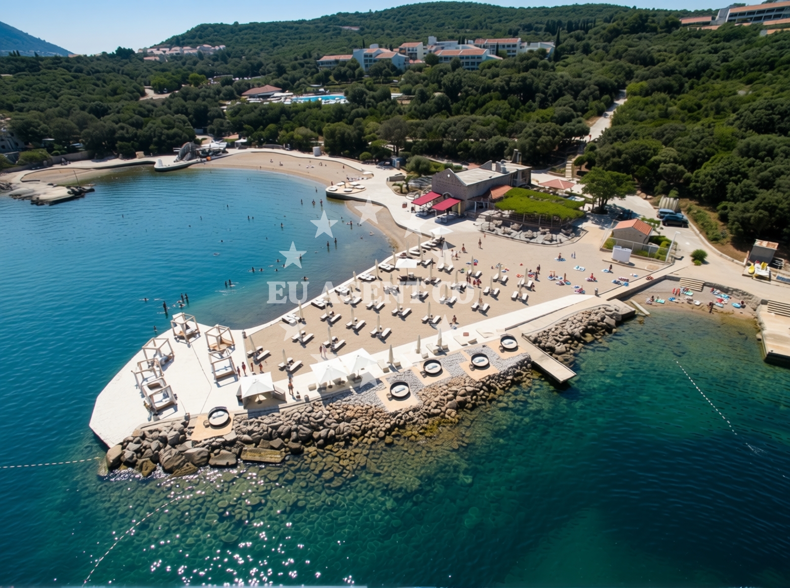 Shoreline and swimming area at Copacabana beach in Vatroslava Lisinskoga 41, Dubrovnik