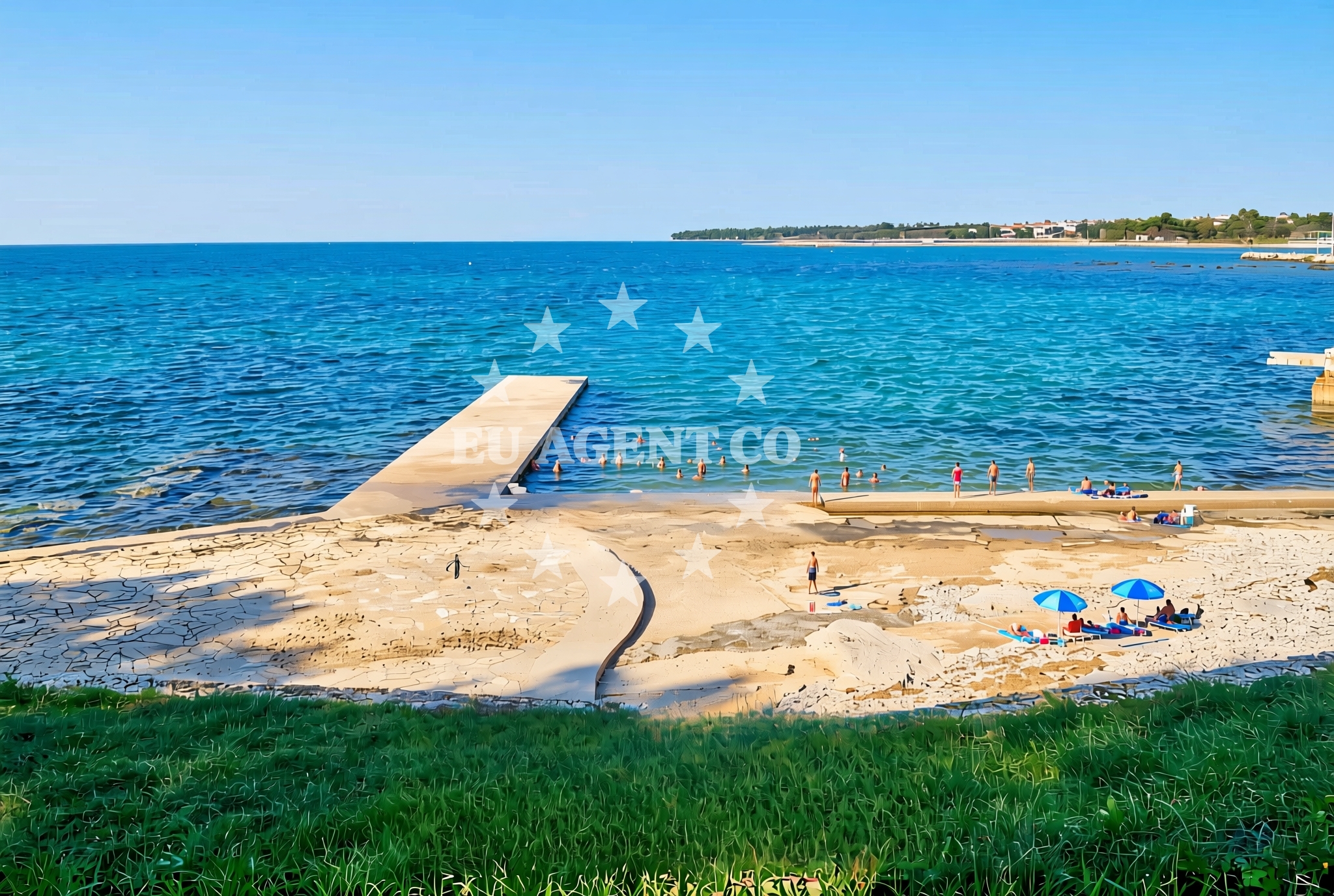 Shoreline and swimming area at Coral, Katoro Beach in Coral