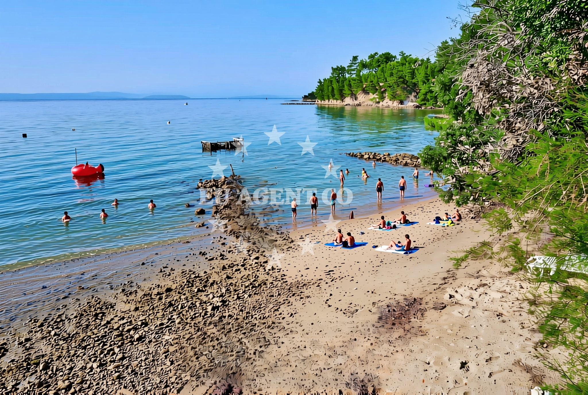 Additional view of Crikvena beach in Lopar 30 A, Lopar