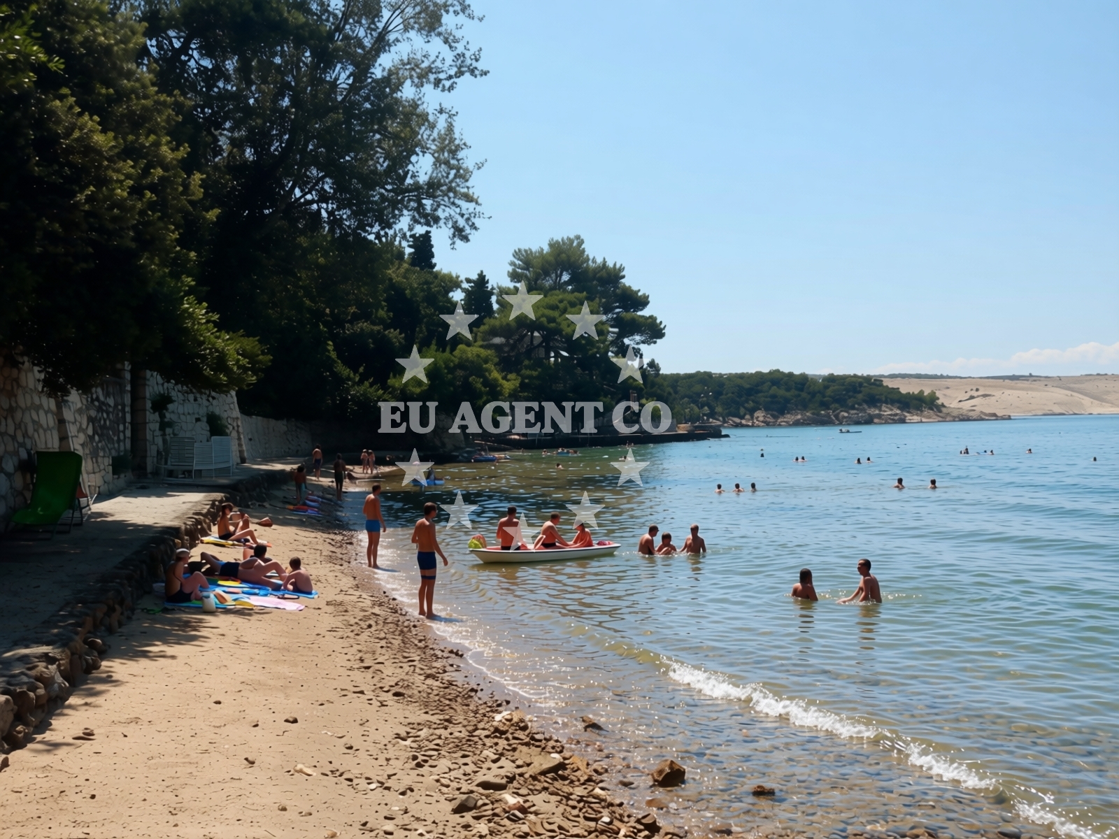 Sea and coastal view of Crikvena II beach in Lopar 30 A, Lopar