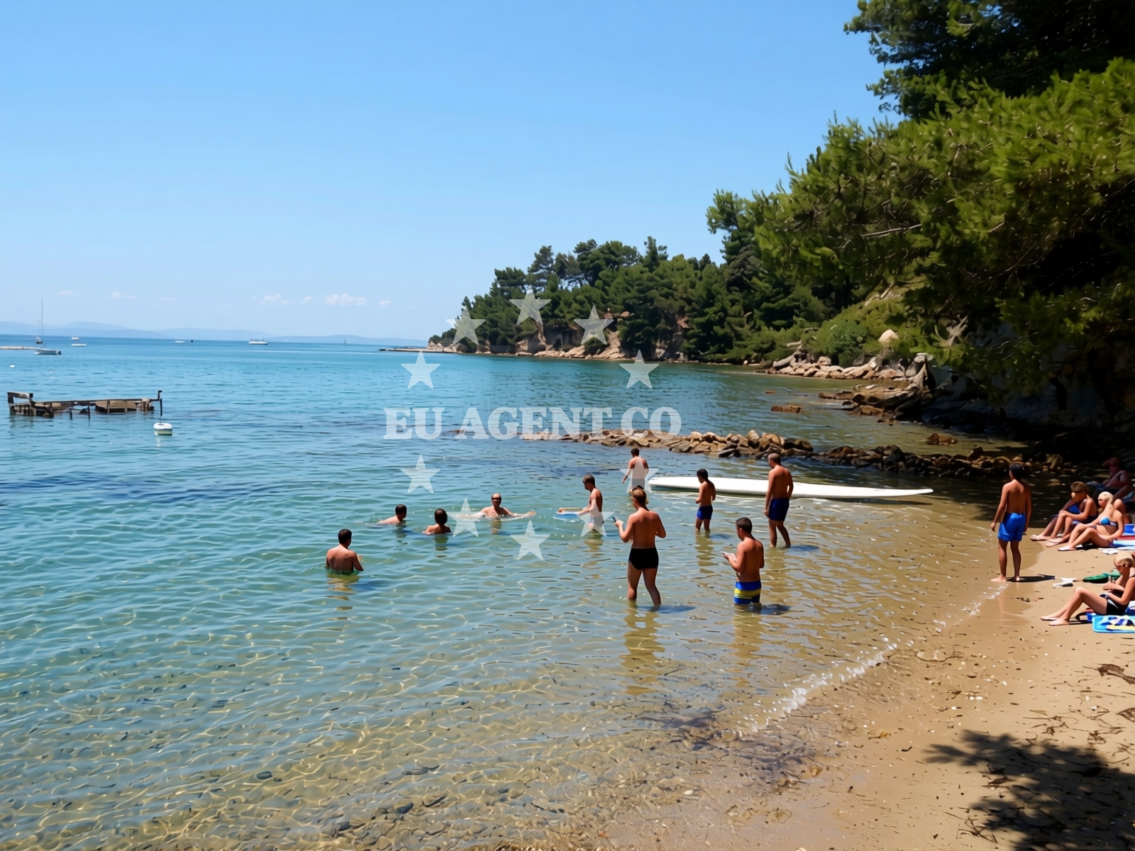 Beach facilities and surroundings at Crikvena II beach in Lopar 30 A, Lopar