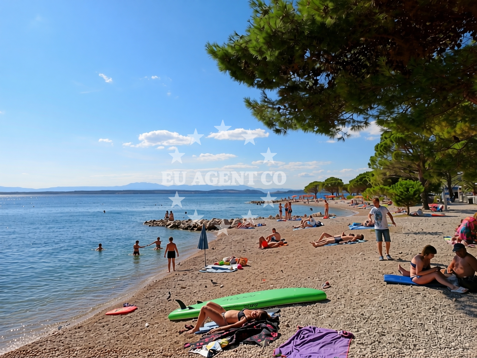 Shoreline and swimming area at Crikvenica beach in 39 Ulica kralja Zvonimira, Crikvenica