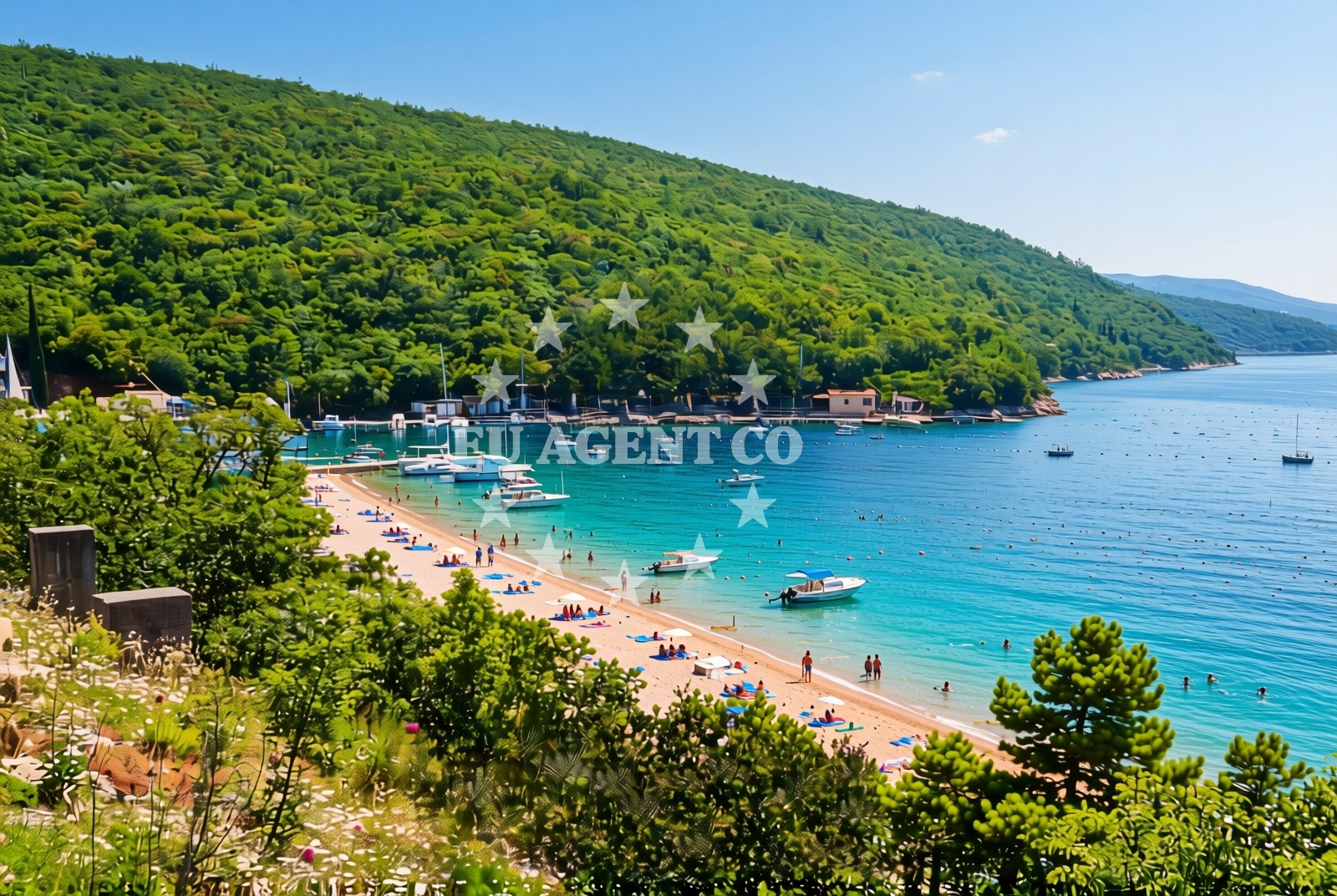 Shoreline and swimming area at Črišnjeva, Šmrika Beach in Črišnjeva