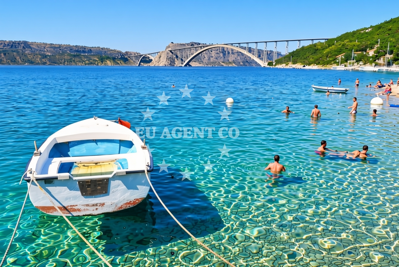 Sea and coastal view of Črišnjeva, Šmrika Beach in Črišnjeva