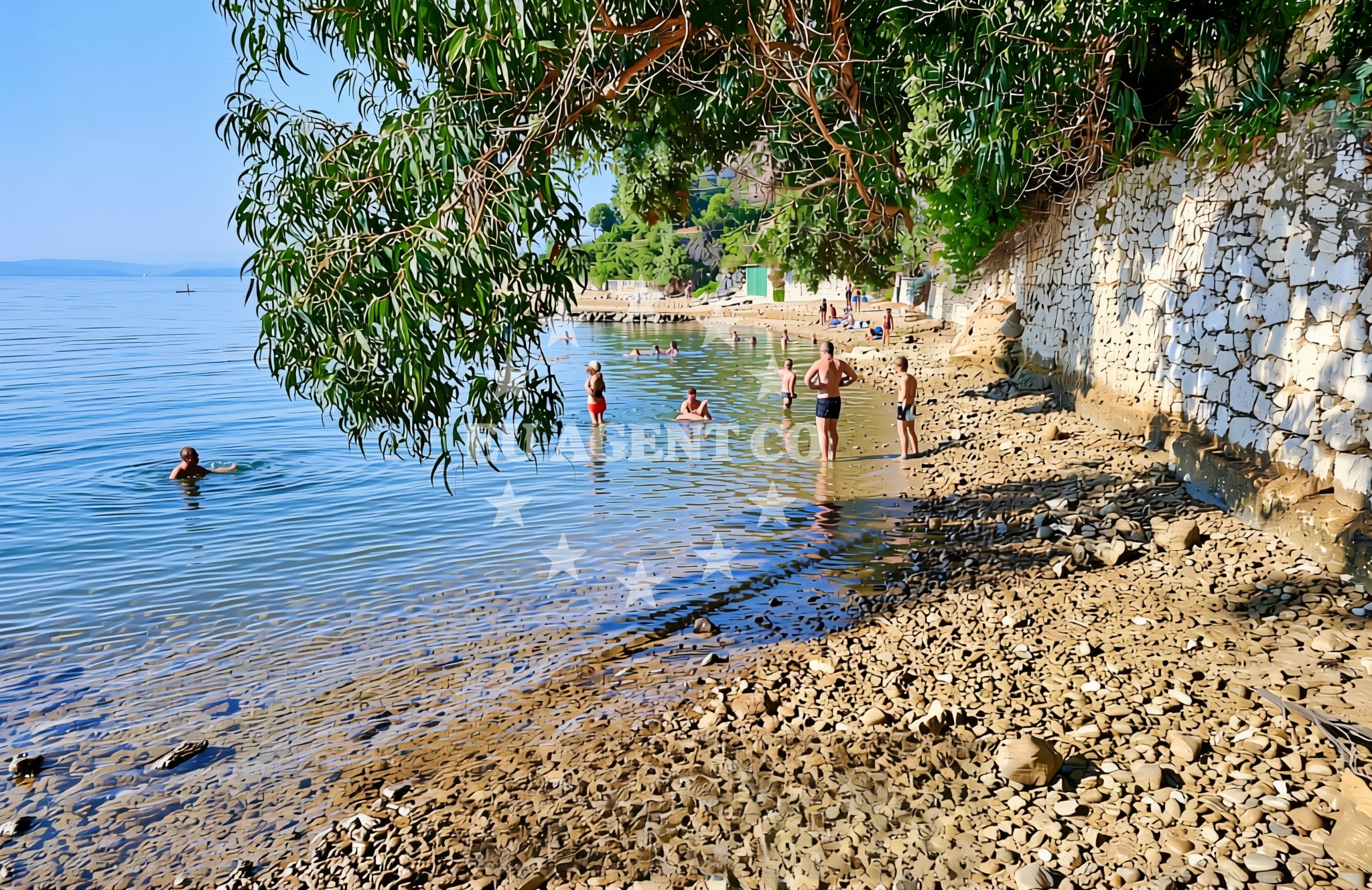 Overview of Crkvena dražica sjever, Lopar (Rab) Beach in Crkvena dražica sjever