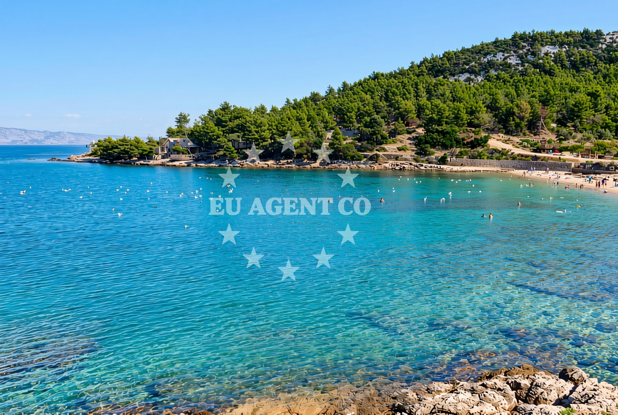 Shoreline and swimming area at Crkvica, Jelsa (Hvar) Beach in Crkvica
