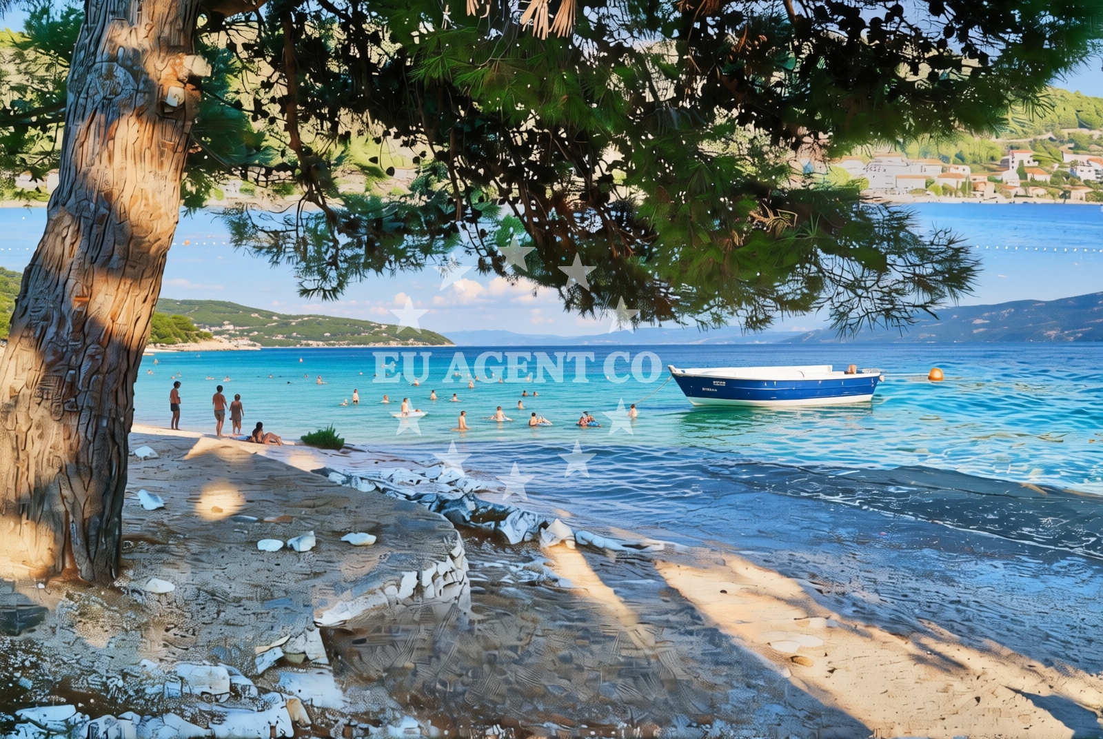 Sea and coastal view of Crljina, Rogoznica Beach in Crljina