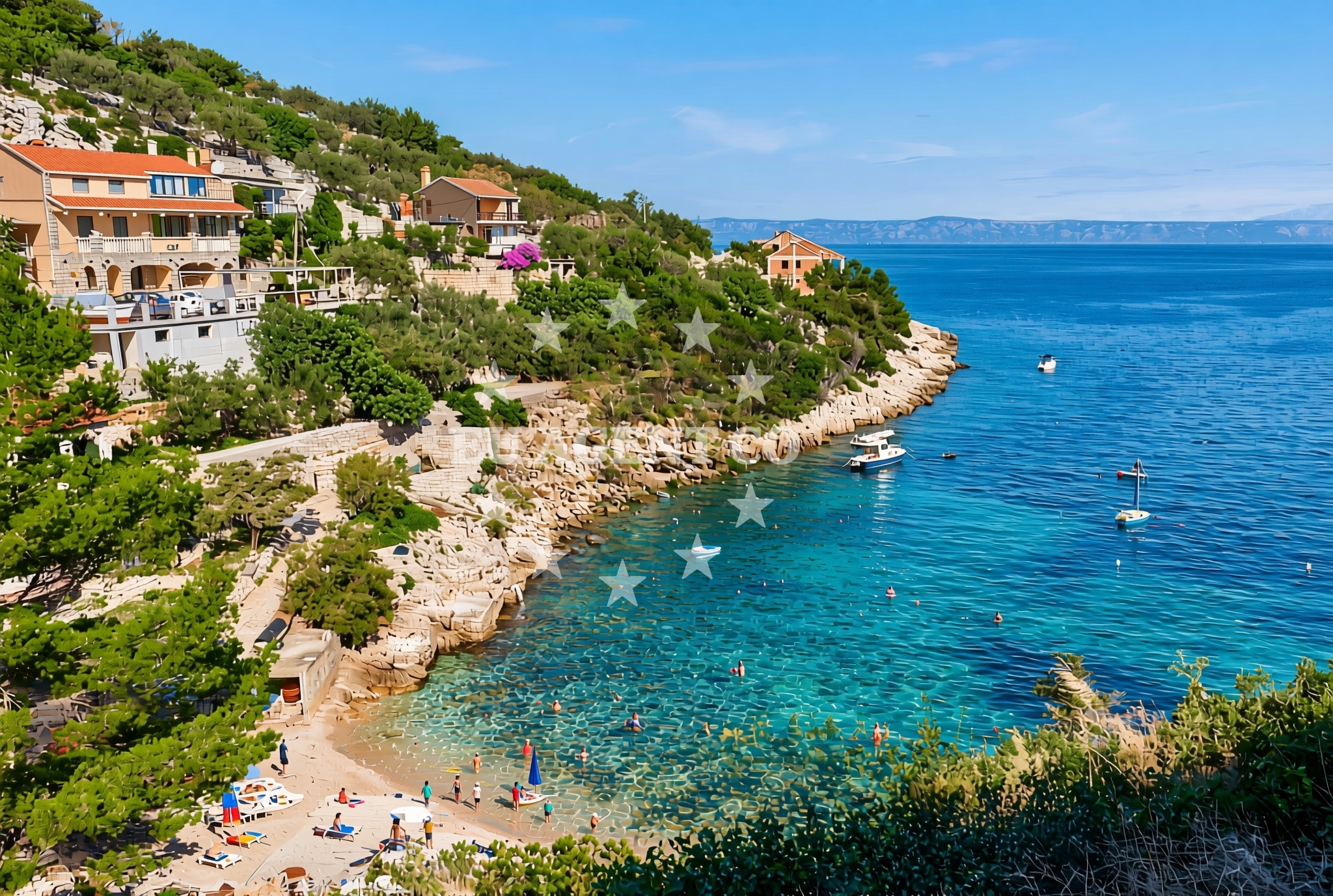 Overview of Crna luka, Blato (Korčula) Beach in Crna luka