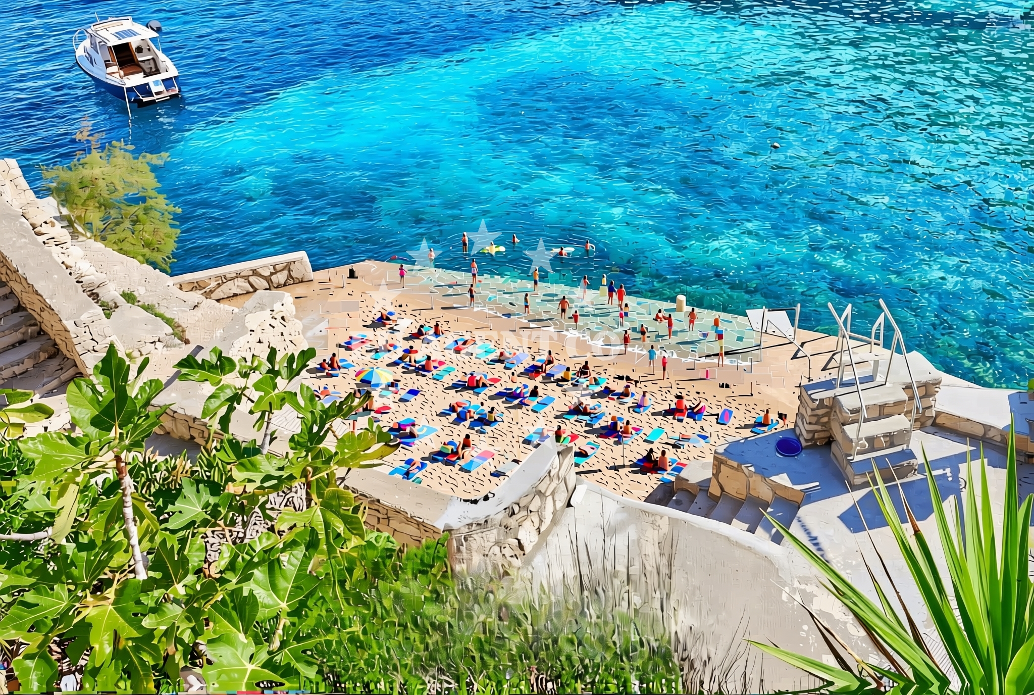Shoreline and swimming area at Crna luka, Blato (Korčula) Beach in Crna luka
