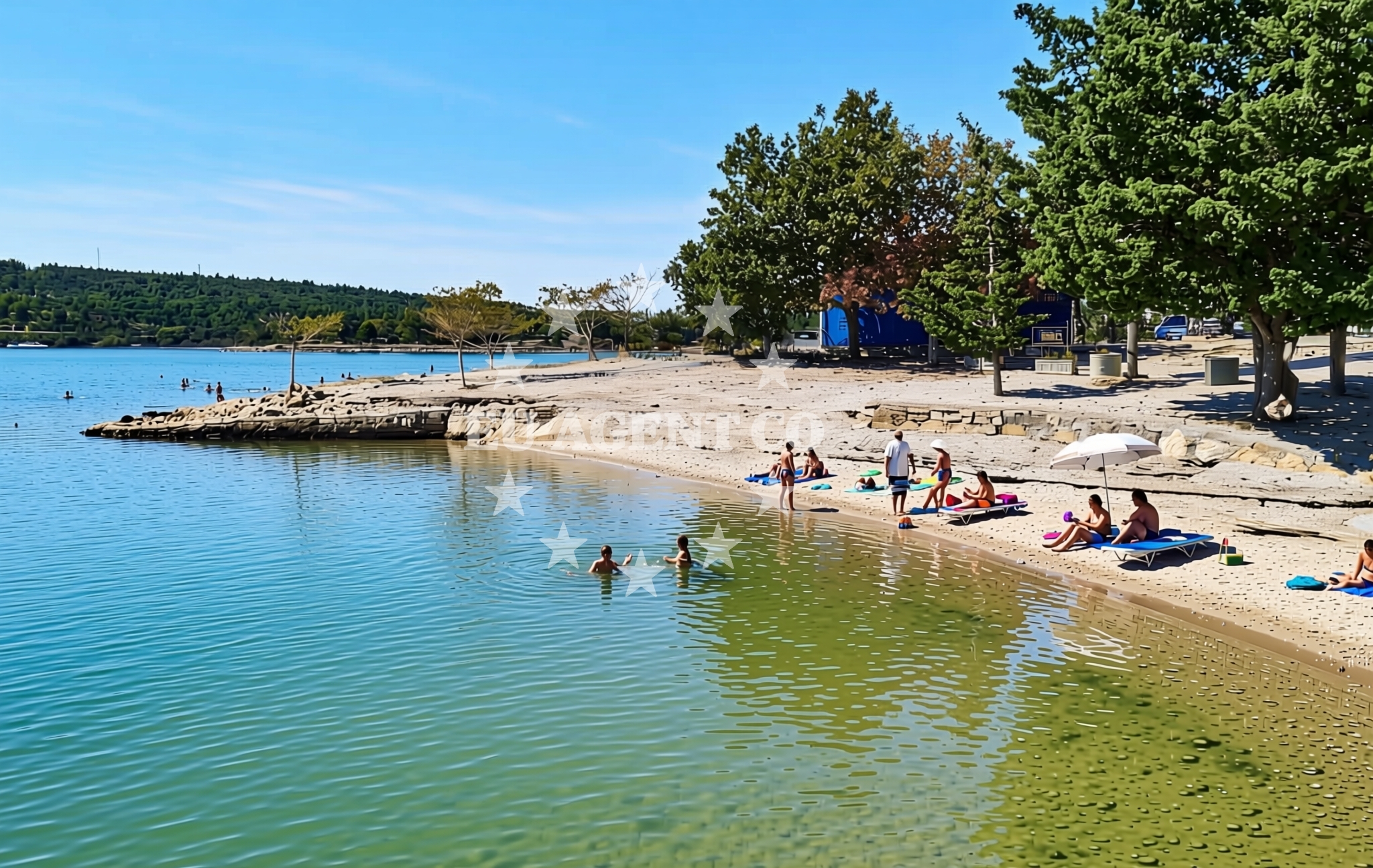 Sea and coastal view of Crna punta sredina, Kruševo (Obrovac) Beach in Crna punta sredina