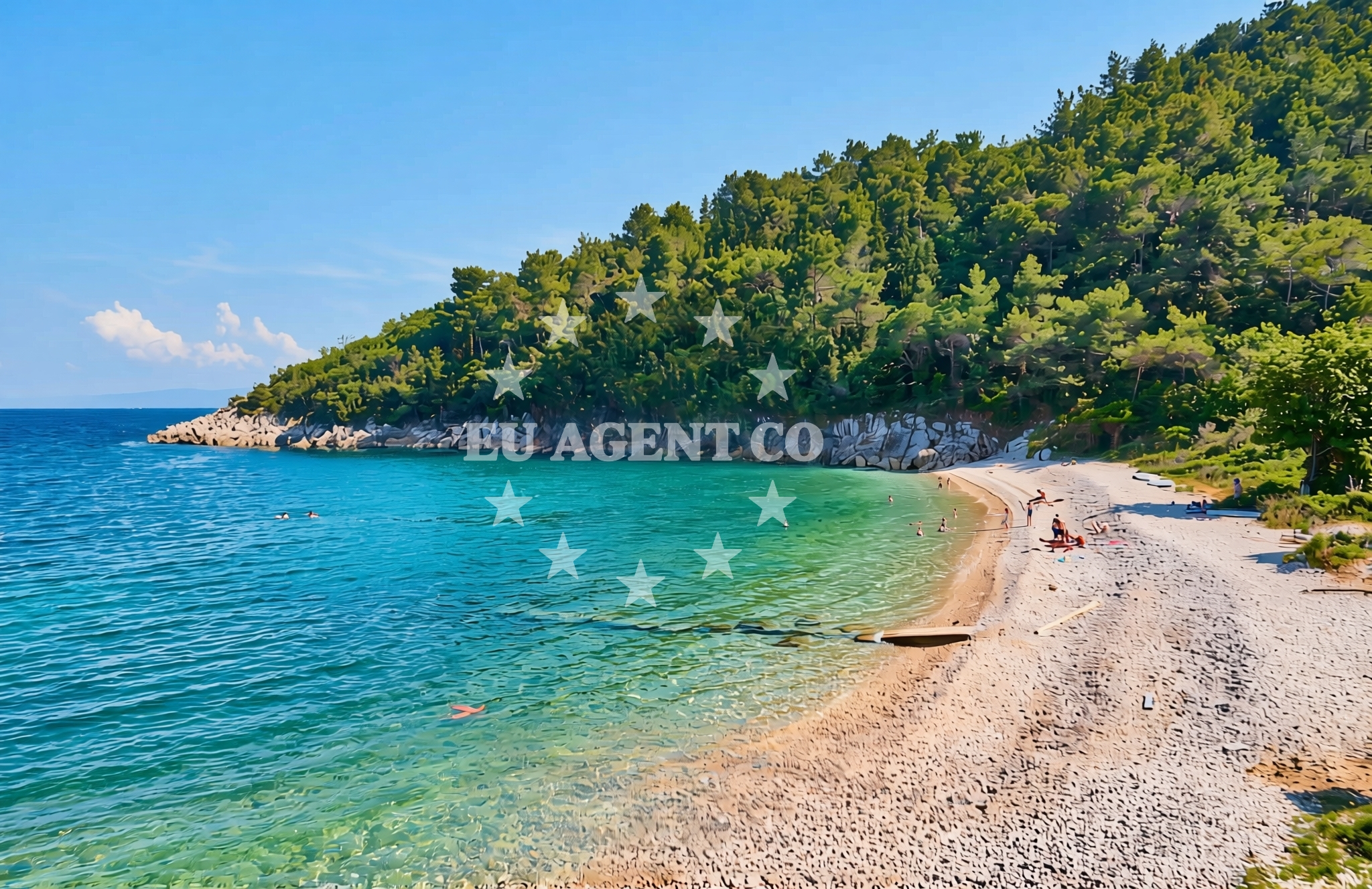 Shoreline and swimming area at Crni: beaches and coves (1) in Crni