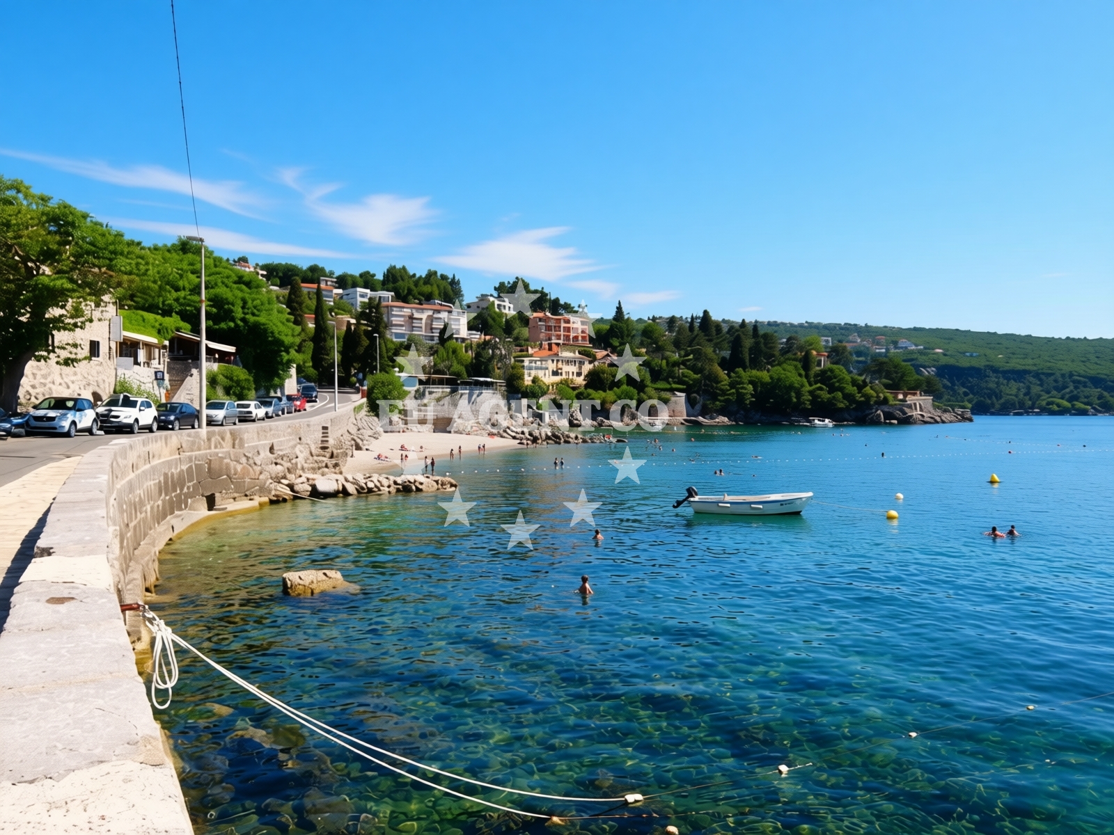 Sea and coastal view of Crnikovica beach in Andrije Mohorovičića 40, Opatija