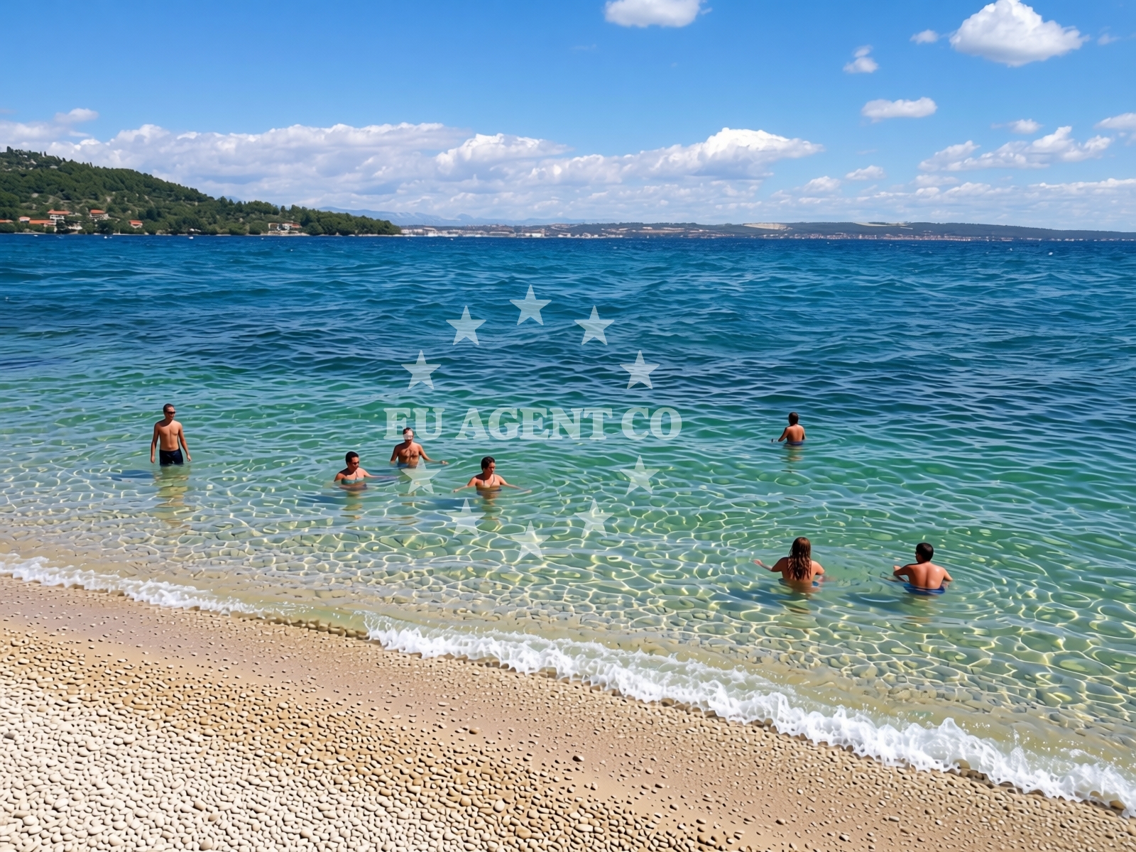 Shoreline and swimming area at Croatia beach in Zanatska 11, Kali