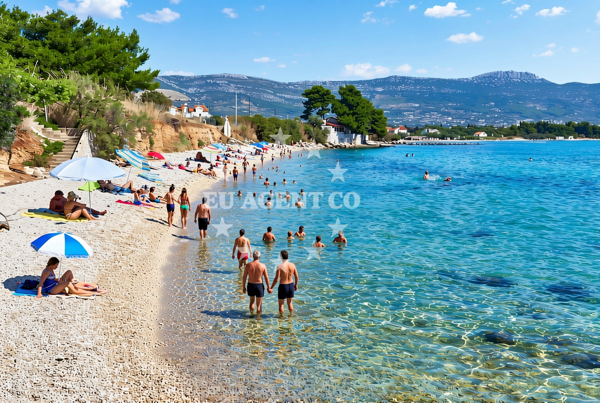 Overview of Crvena zemlja, Kaštel Štafilić Beach in Crvena zemlja