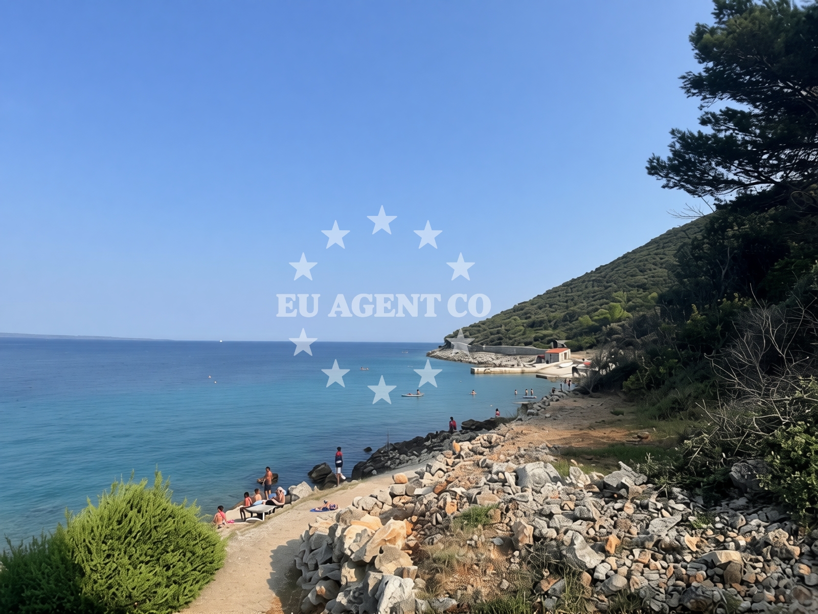 Sea and coastal view of Cunski Beach in ĆUNSKI 127 A, Cunski