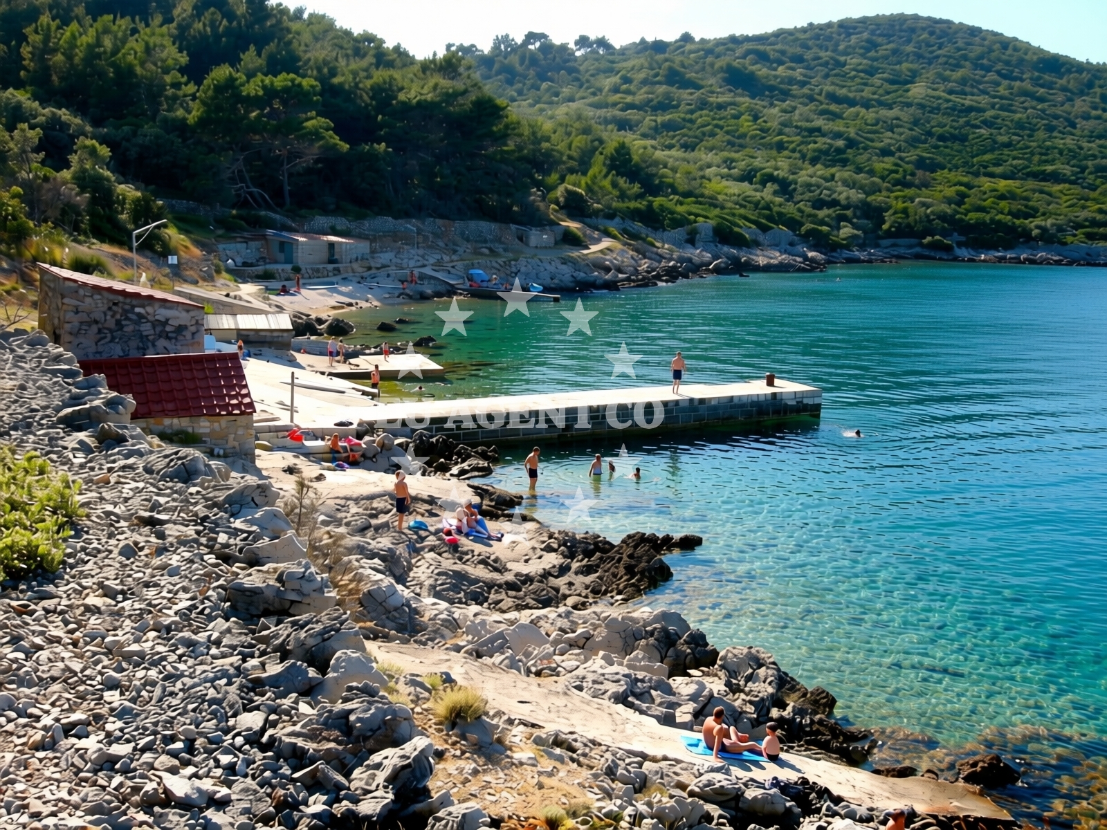Beach facilities and surroundings at Cunski Beach in ĆUNSKI 127 A, Cunski