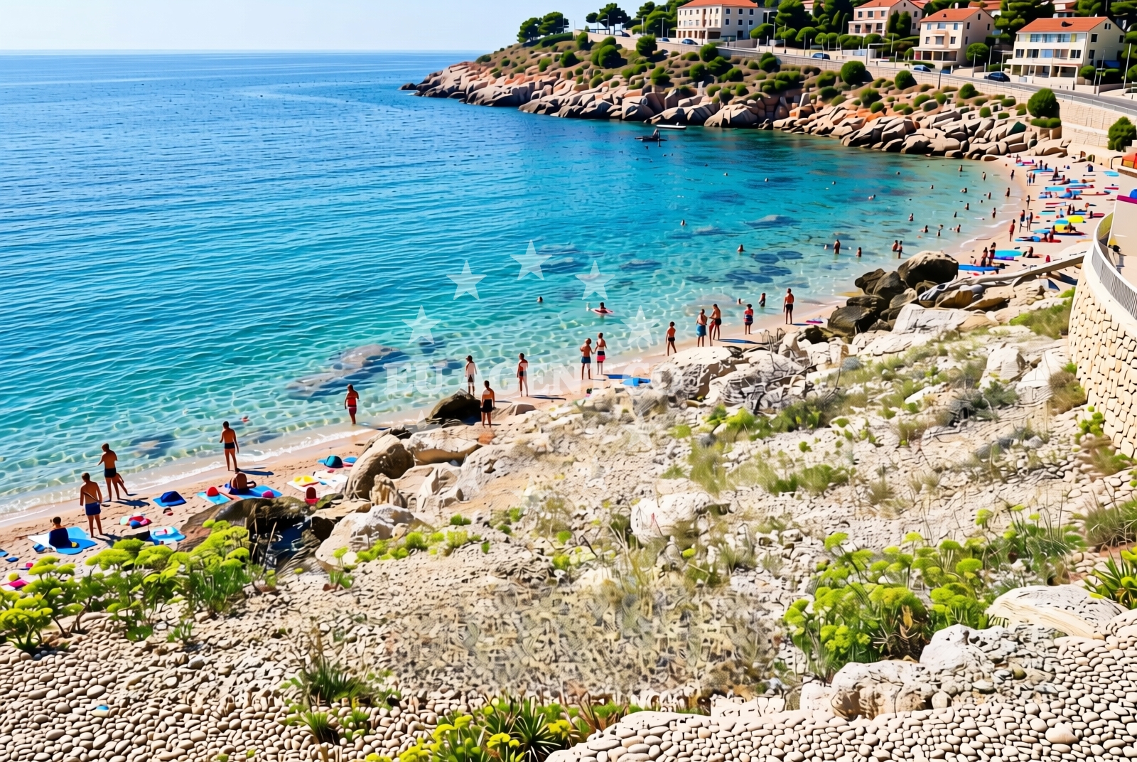 Shoreline and swimming area at Ćurilo, Makarska Beach in Ćurilo
