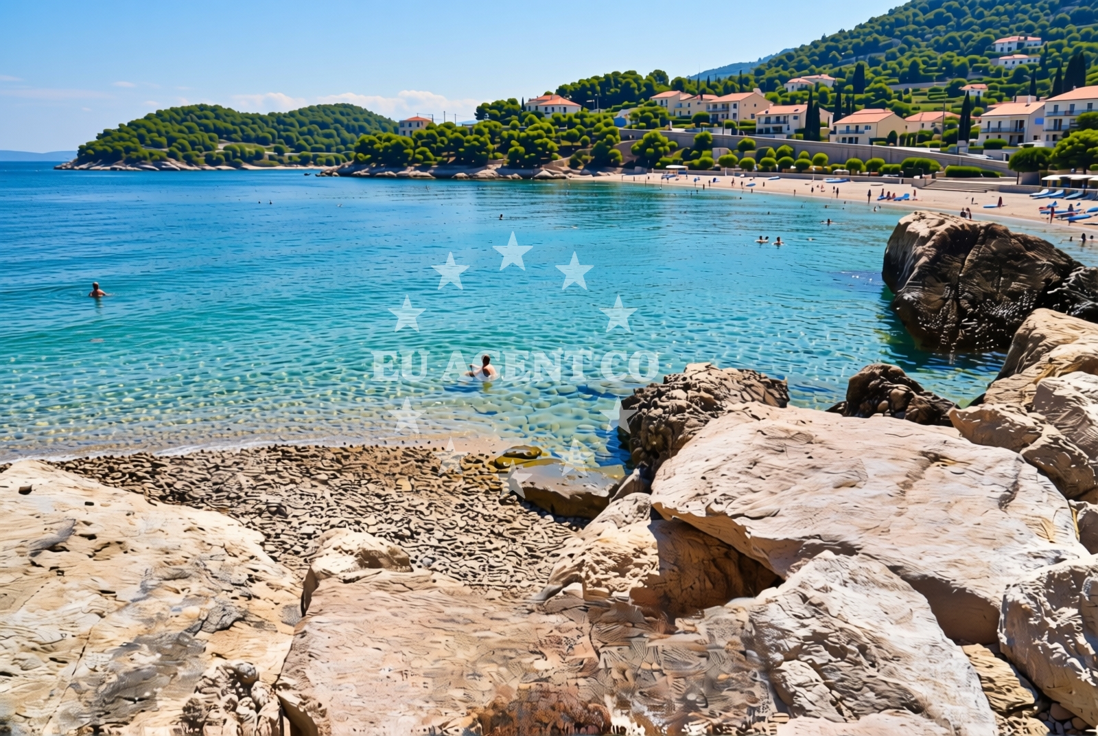 Sea and coastal view of Ćurilo, Makarska Beach in Ćurilo