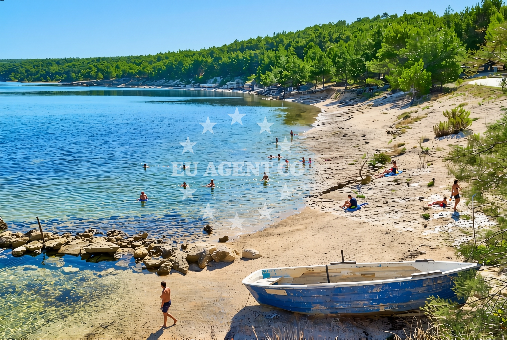 Overview of Ćuskijaš jug, Pridraga Beach in Ćuskijaš jug