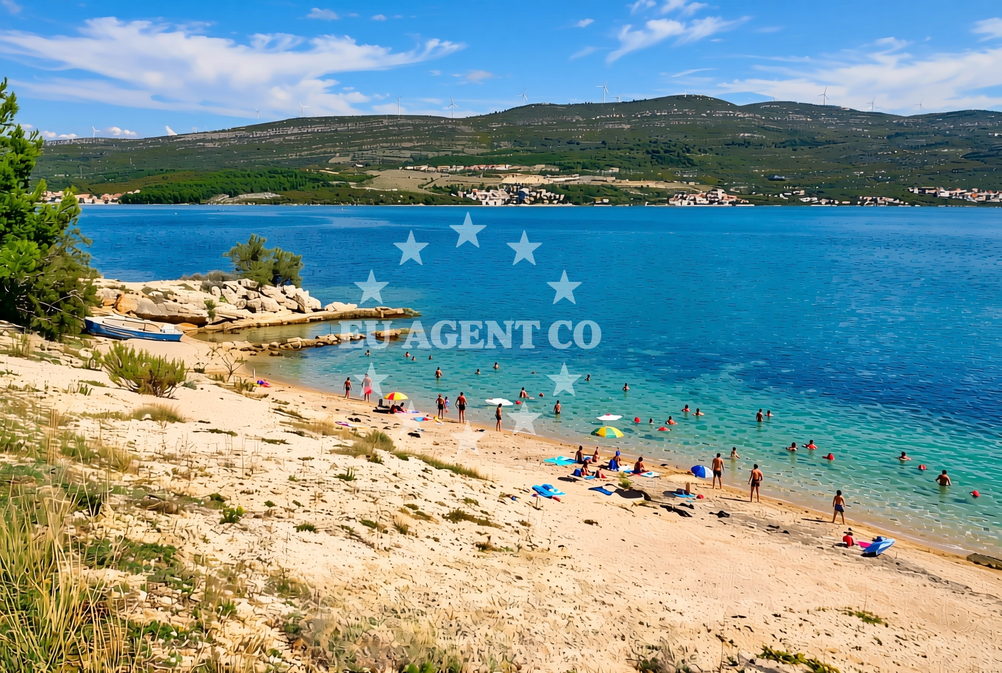 Sea and coastal view of Ćuskijaš jug, Pridraga Beach in Ćuskijaš jug