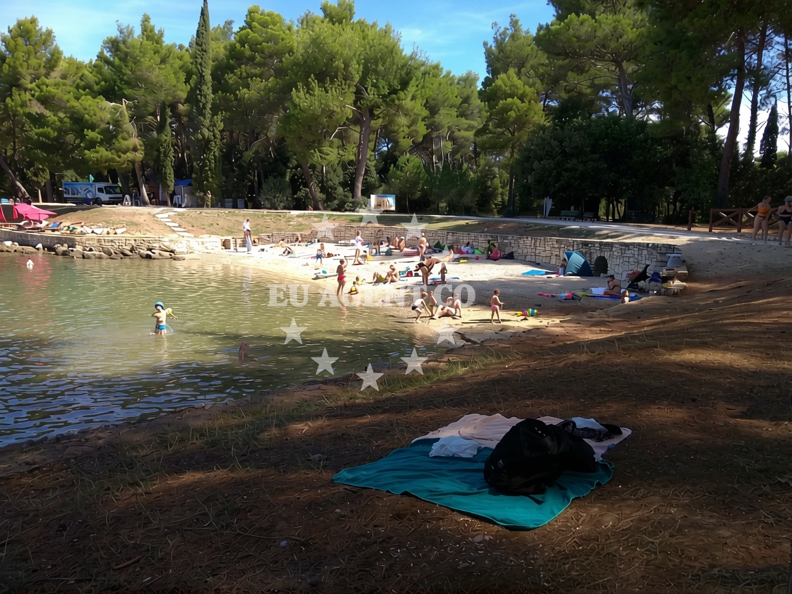 Sea and coastal view of Cuvi beach in 54 ulica Centener, Rovinj