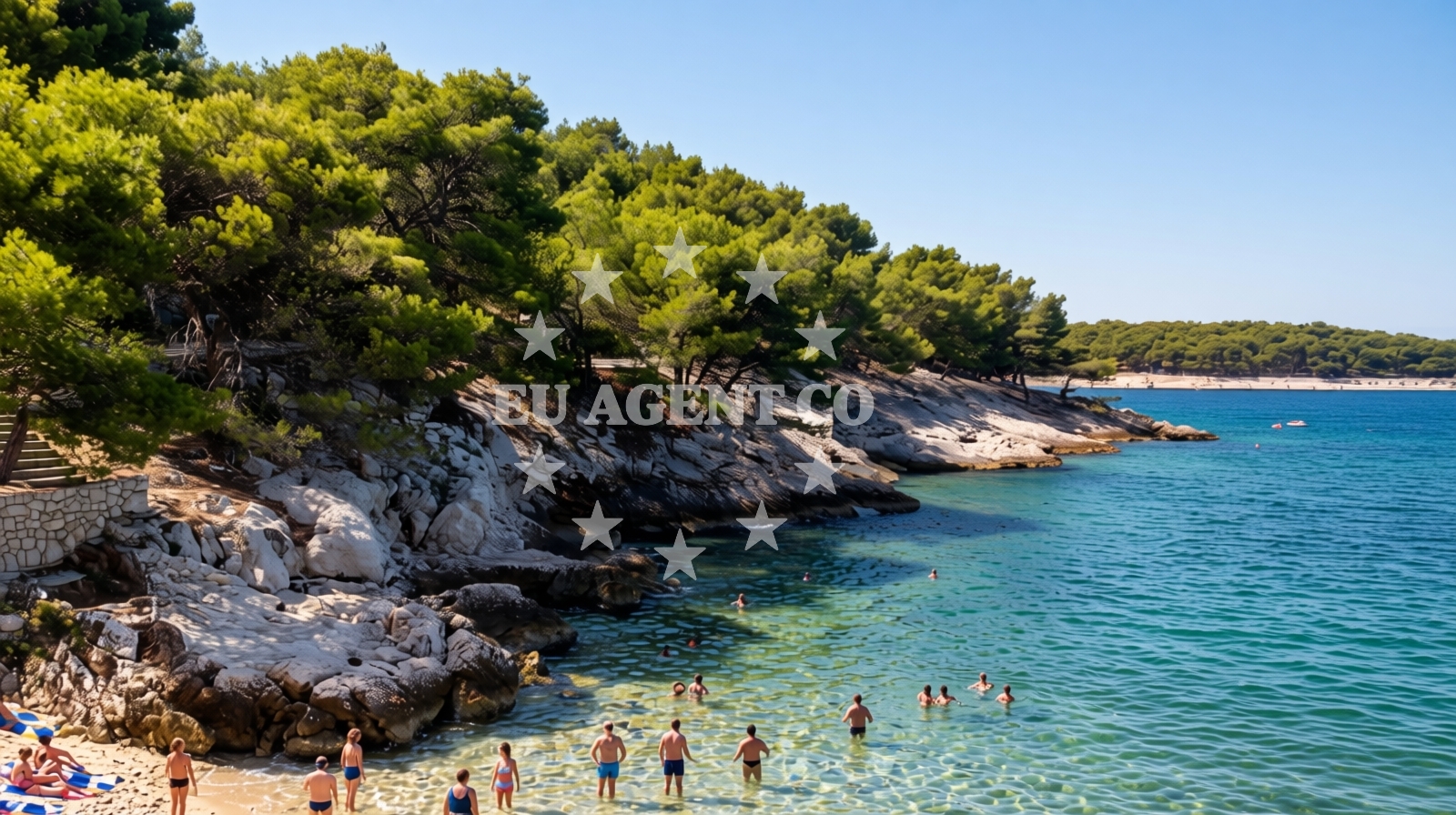 Shoreline and swimming area at Dagna beach in 14 Ulica Tina Ujevića, Primošten