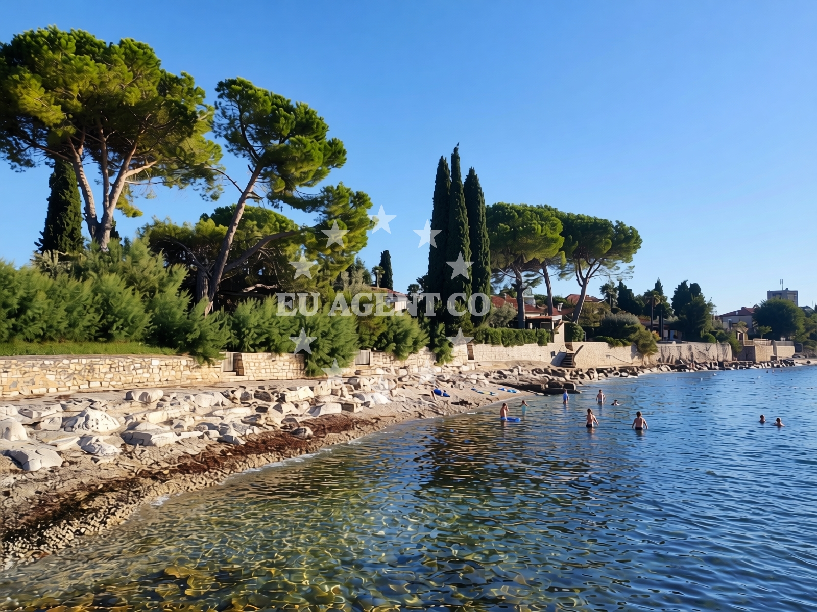 Overview of Dajla beach in Sv. Benedikt 36c, Novigrad Istria