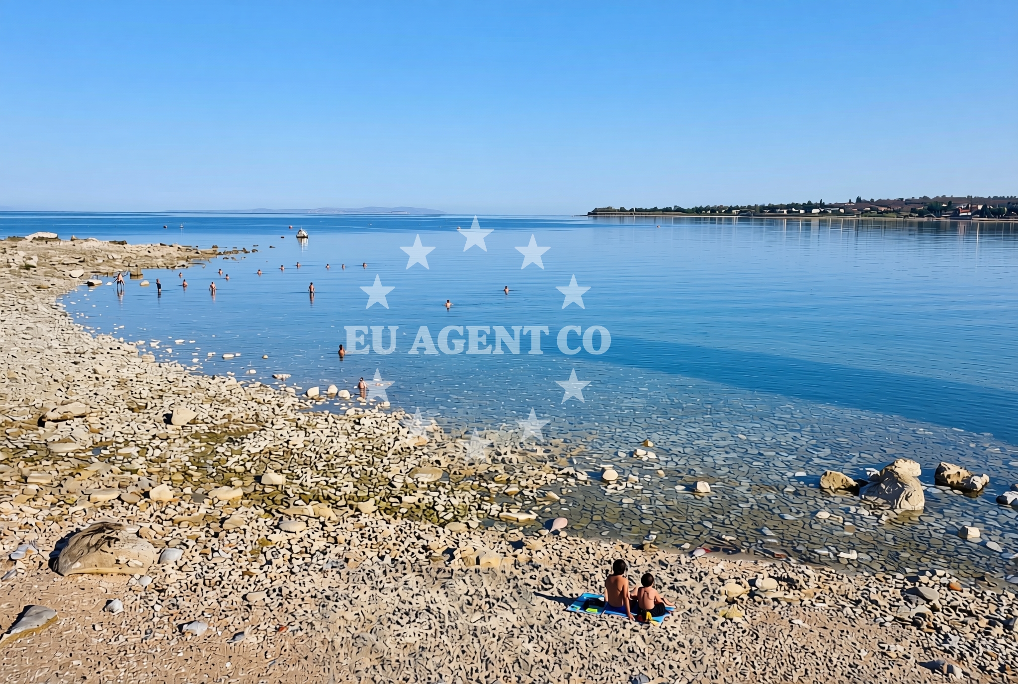 Shoreline and swimming area at Dajla: beaches and coves (2) in Dajla