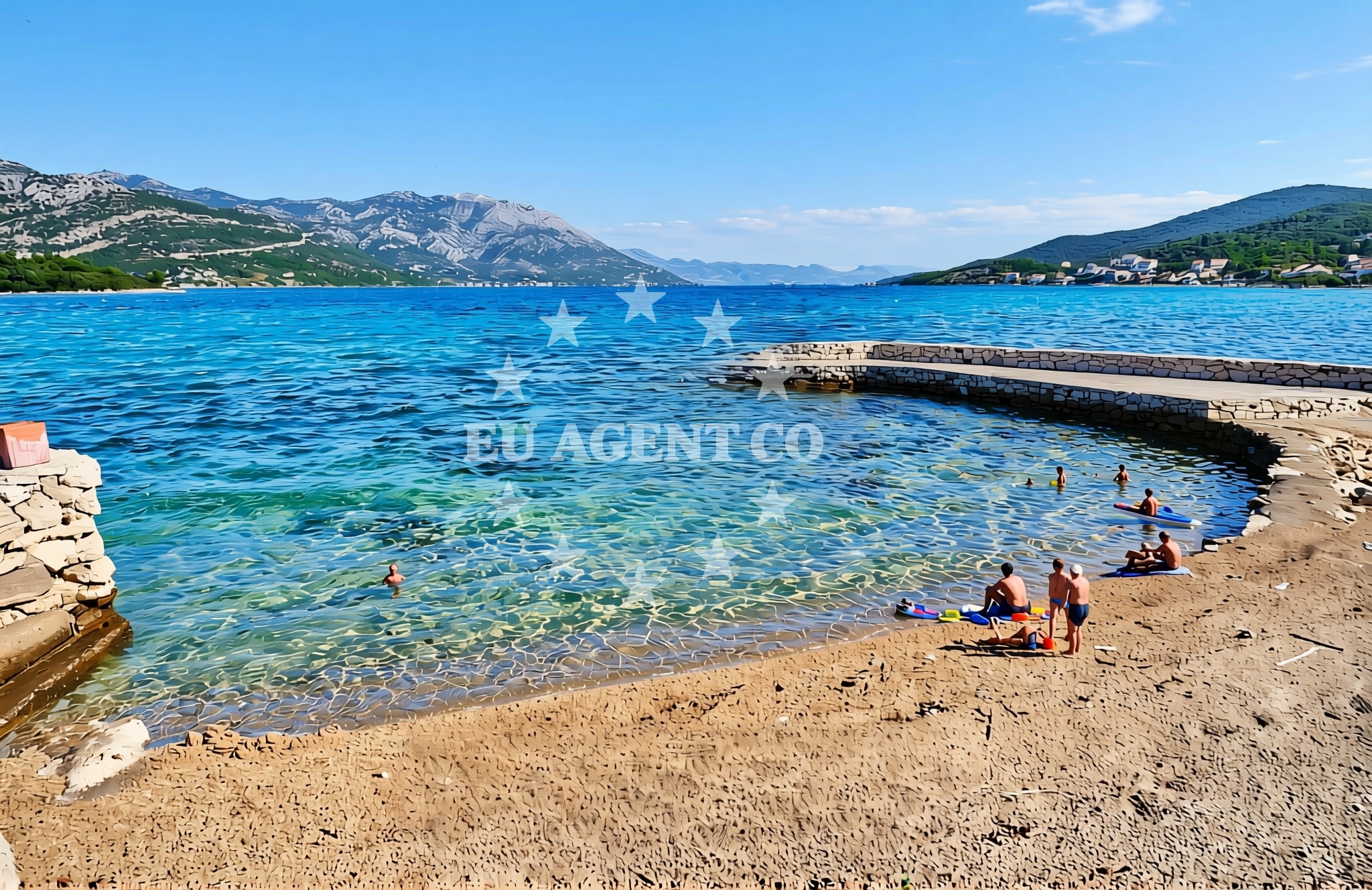 Overview of Dalmatino, Račišće (Korčula) Beach in Dalmatino
