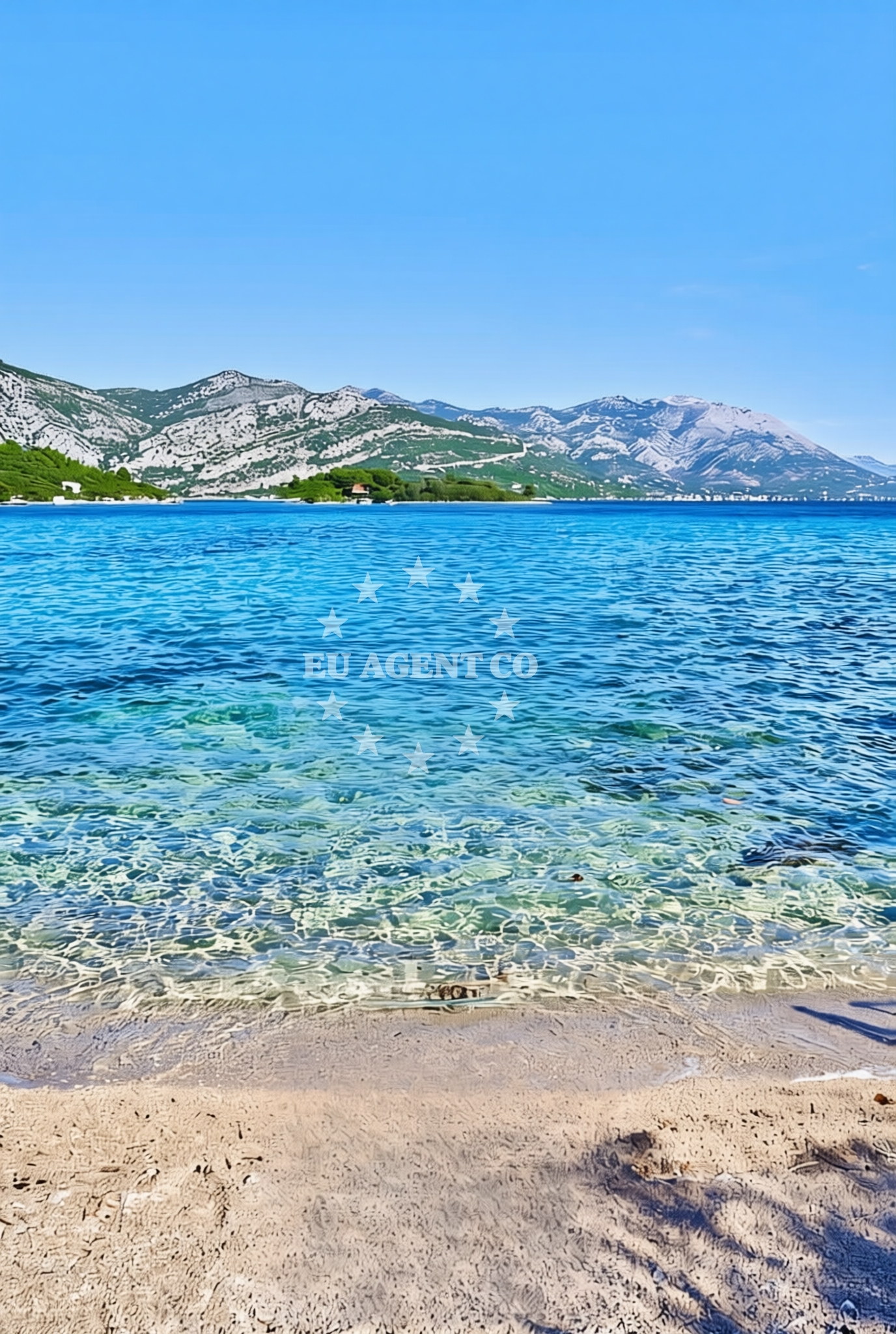 Sea and coastal view of Dalmatino, Račišće (Korčula) Beach in Dalmatino