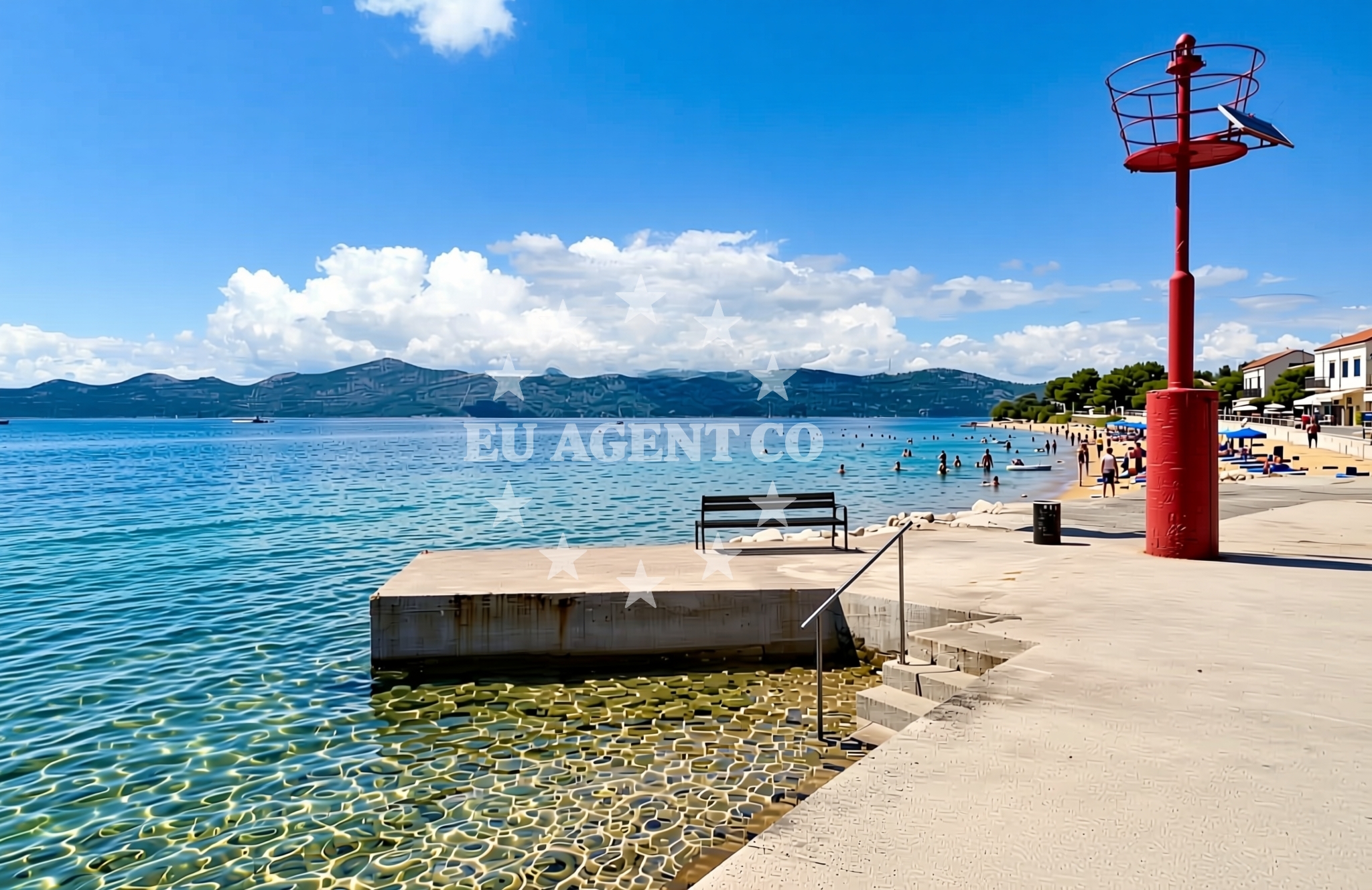 Beach facilities and surroundings at Daničina, Veli Iž (Iž) Beach in Daničina