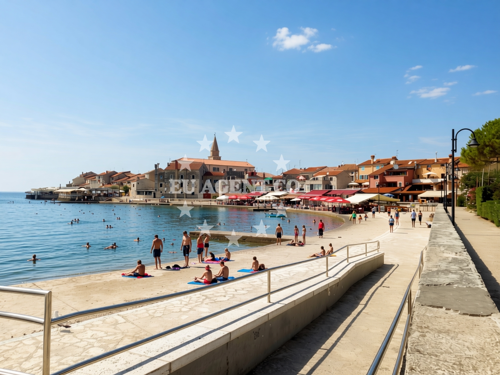Overview of Dante beach in Sveti Mihael 4, Umag