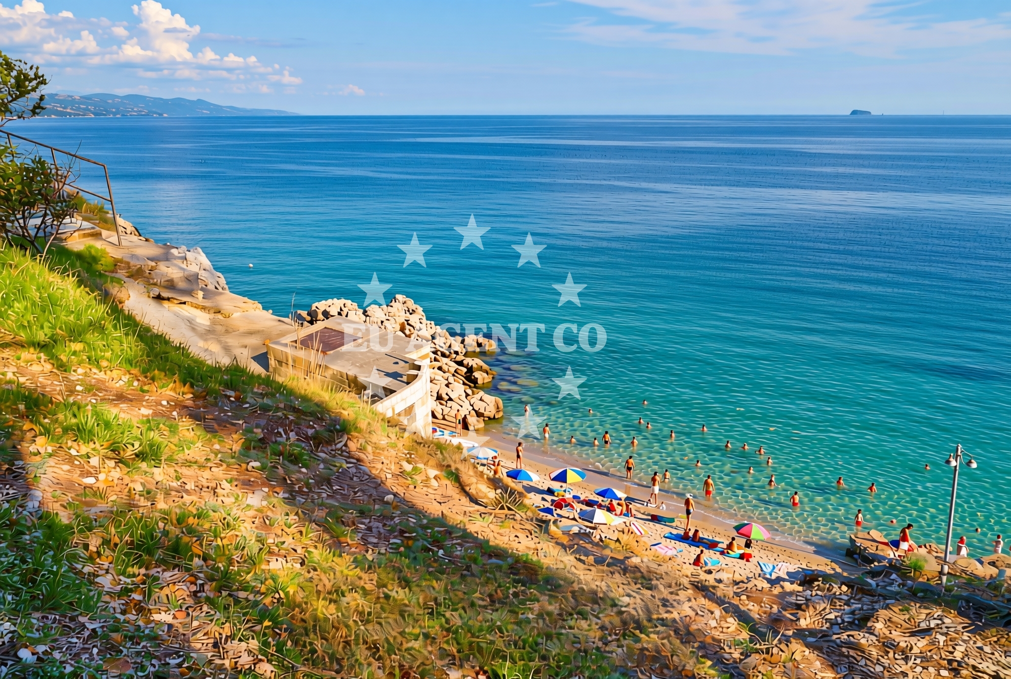 Shoreline and swimming area at Debeli vrh, Poreč Beach in Debeli vrh